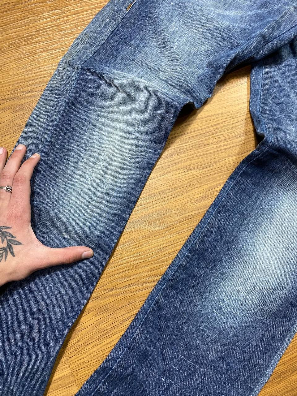 Japanese Brand Crazy Crash Dirty Baggy Faded Jean Japan Avant Garde Style Size US 26 / EU 42 - 4 Thumbnail
