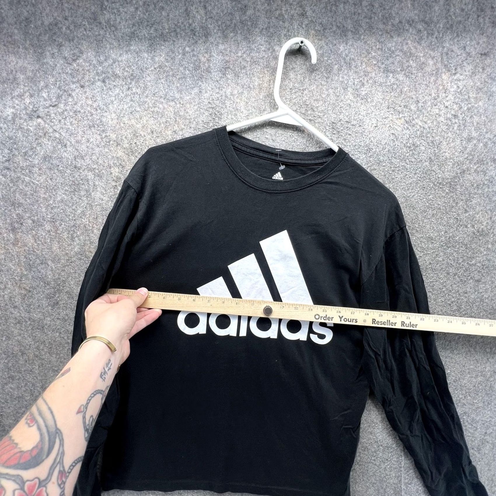 Adidas Adidas Shirt Mens M Black Long Sleeve Tee Trefoil Golf Big Logo Originals Golf Shirt Mens Long Sleeve Tee Black Size US M / EU 48-50 / 2 - 5 Thumbnail