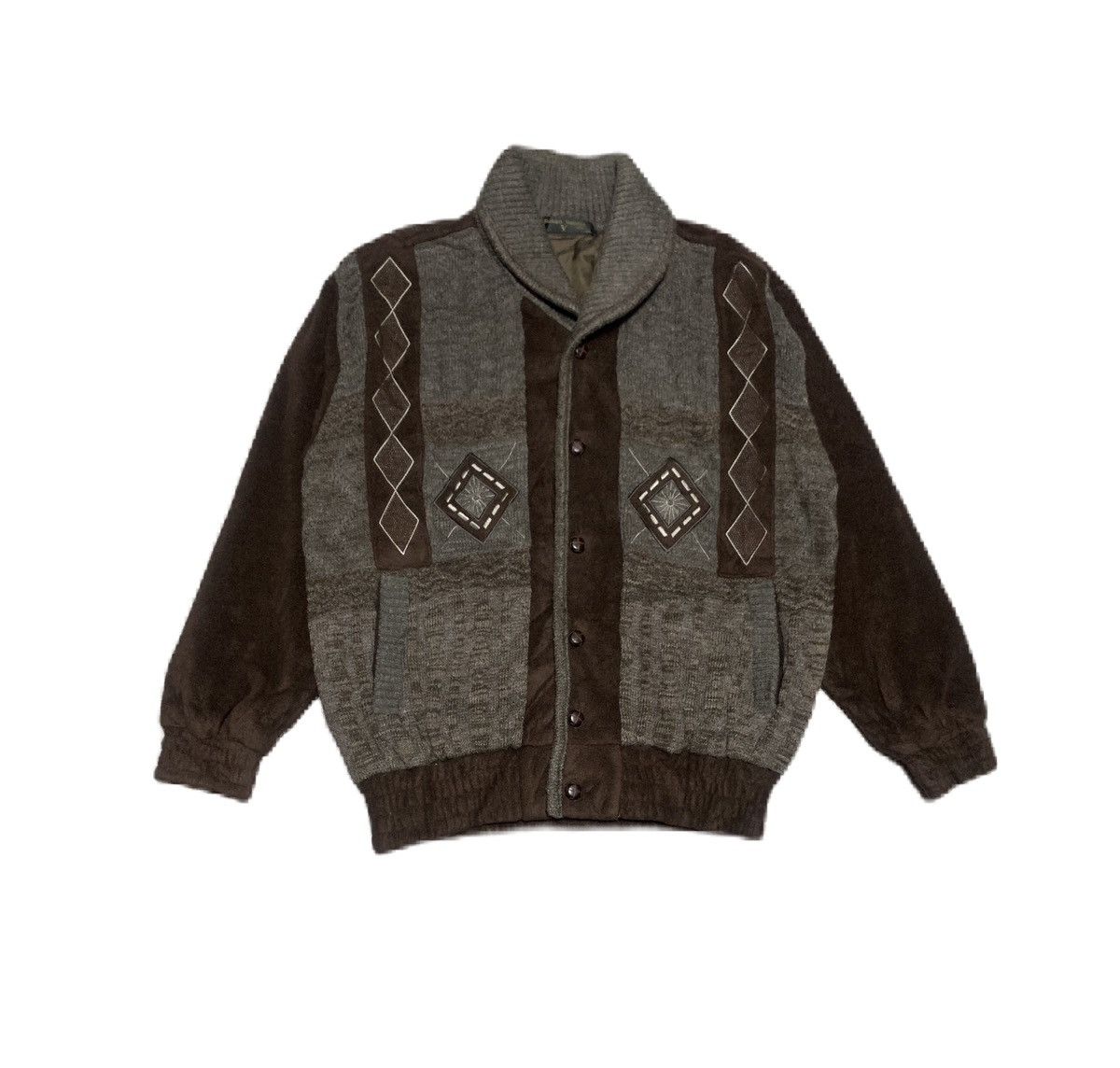 image of Archival Clothing Vintage Rudolph Valentino Shawl Collar Jacket in Brown, Men's (Size Medium)