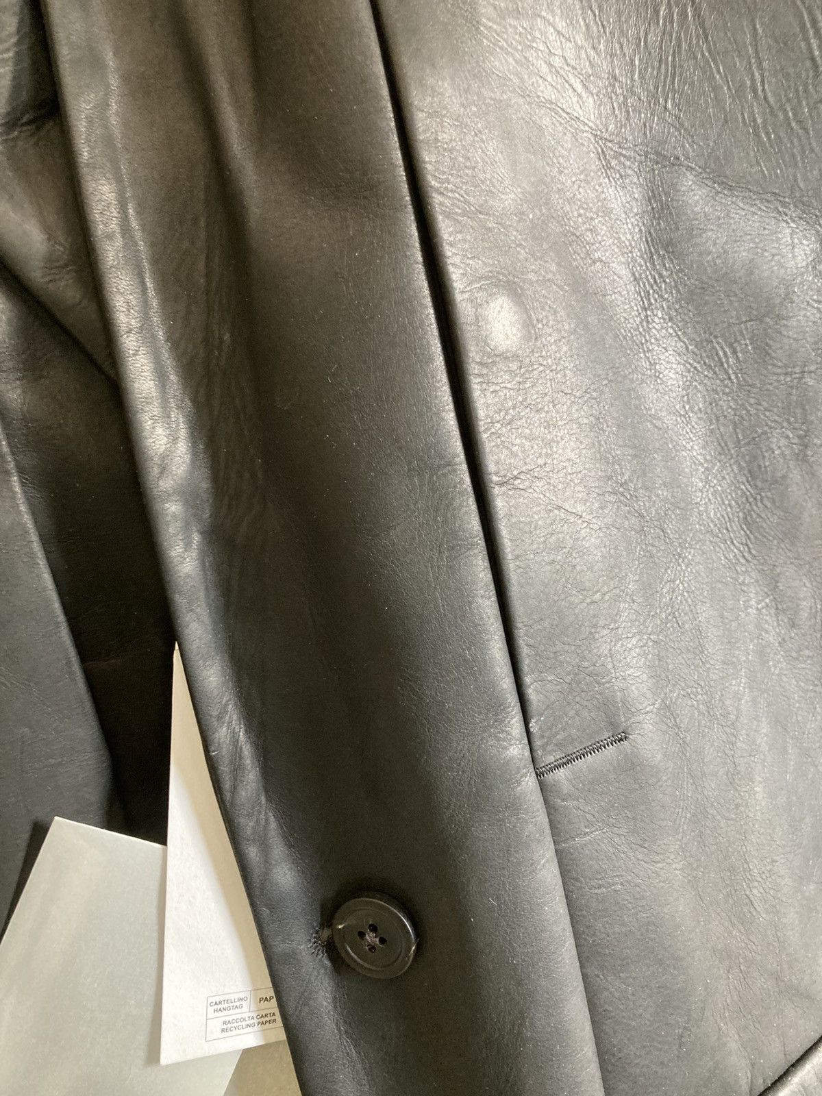 Rick Owens BRAND NEW/ Rick Owens Edfu Leather Coat Size US M / EU 48-50 / 2 - 6 Thumbnail
