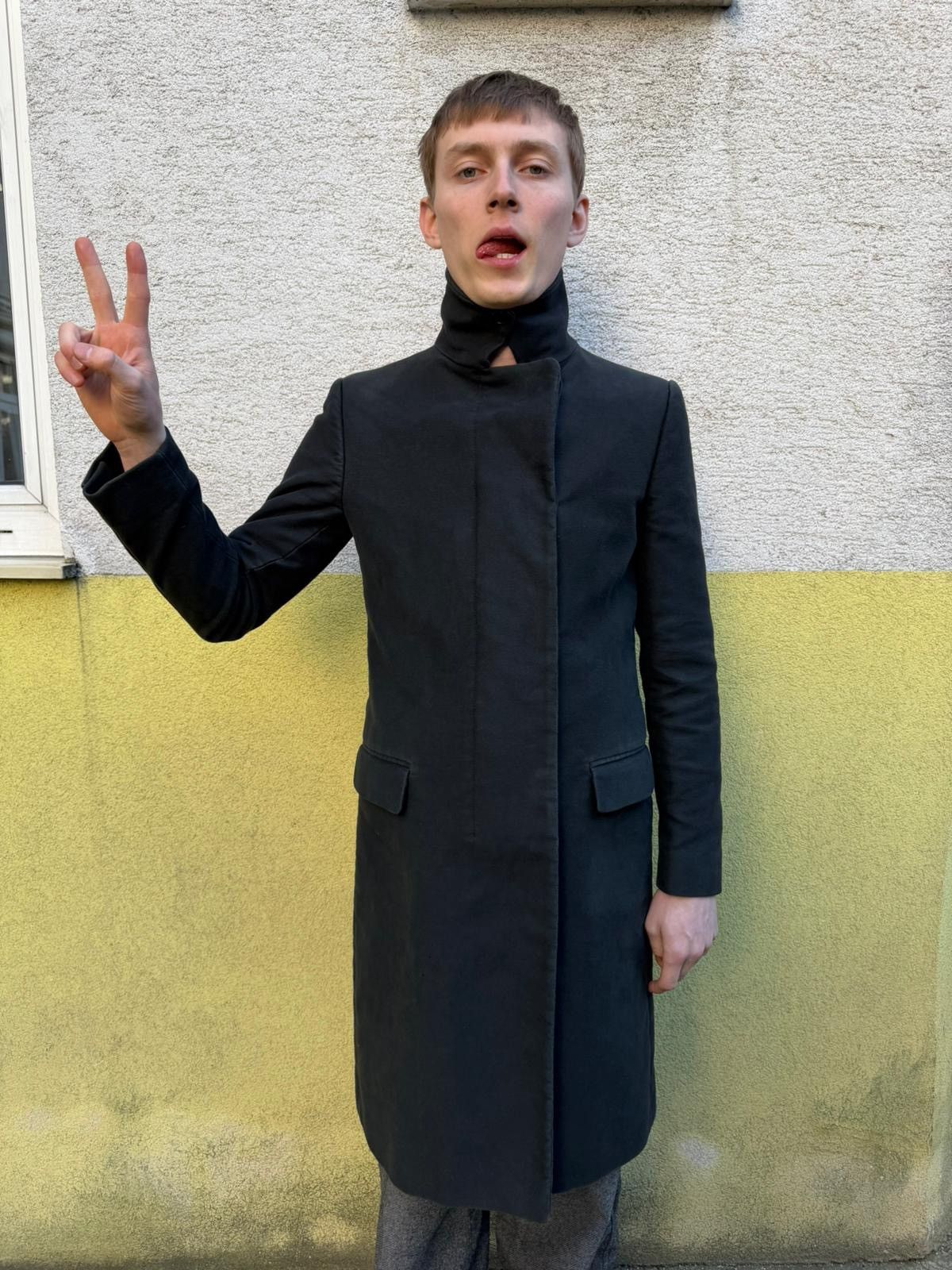 Helmut Lang Helmut Lang 2003 funnel neck brushed wool coat Size US XS / EU 42 / 0 - 11 Thumbnail