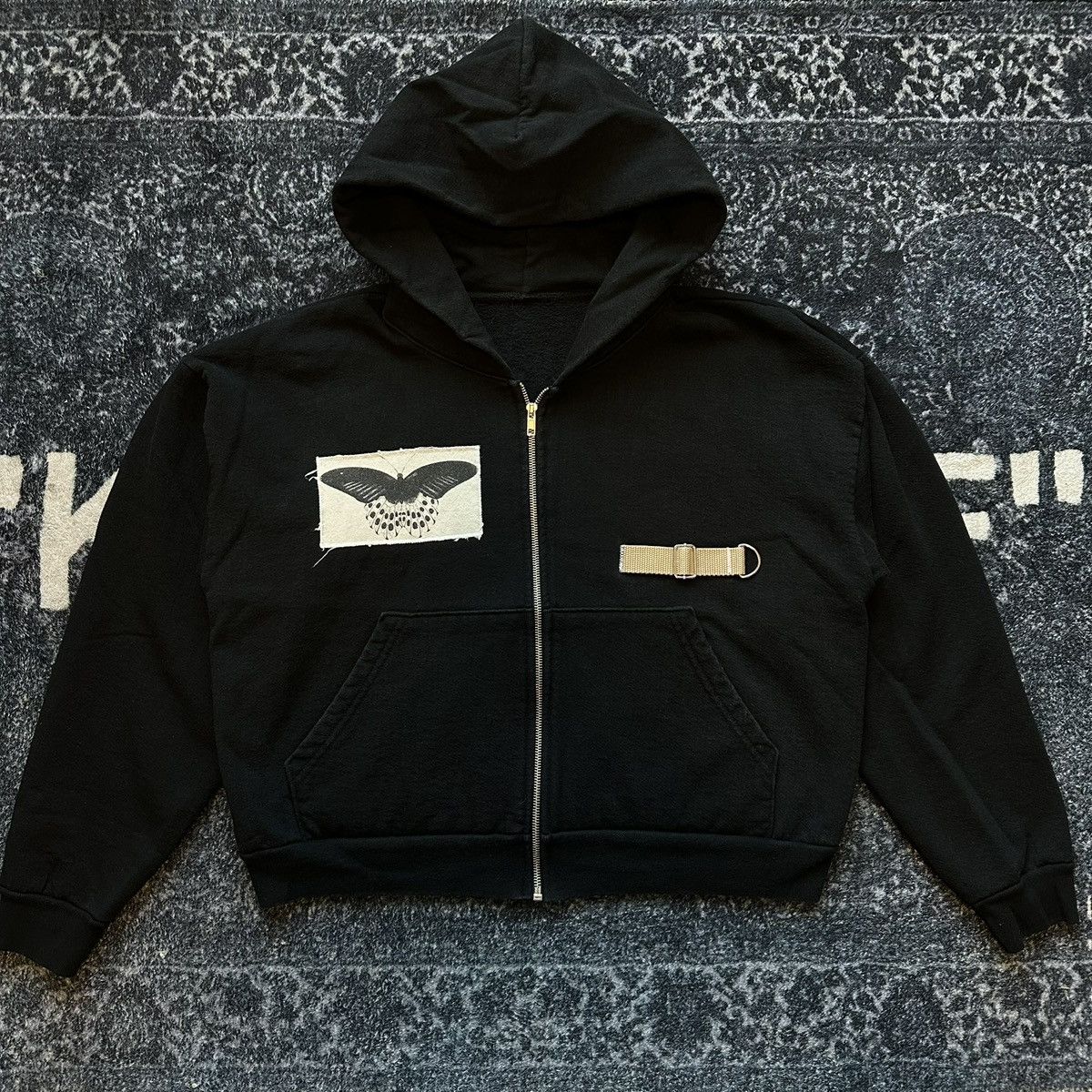 S’envoler Heavyweight Butterfly Stitched Cropped Zip Up