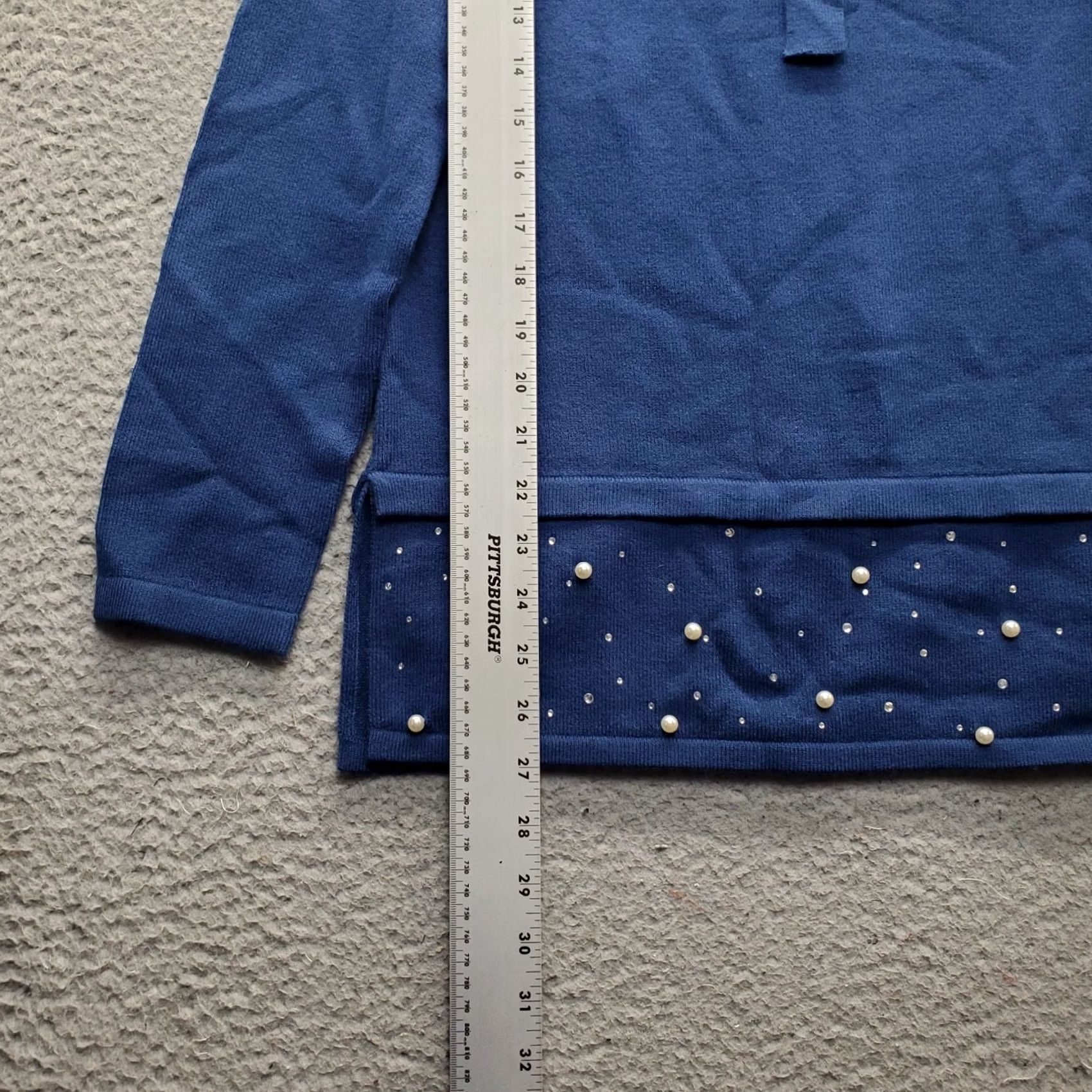 Vintage Attitudes Attitudes by Renee Sweater Womens S Hooded Blue Knit Size S / US 4 / IT 40 - 3 Thumbnail
