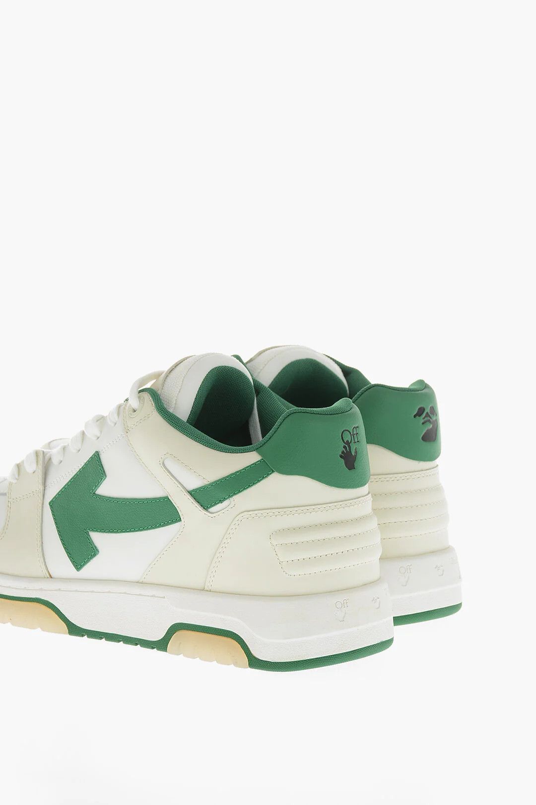 Off-White og1mm0426 Two-Tone Leather Low-Top Sneakers in White & Green Size US 15 / EU 48 - 2 Thumbnail