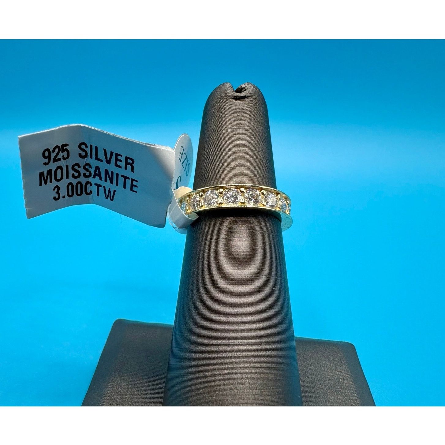Jewelry Sz. 4.75 (5) 3CTW Moissanite Eternity Band - Gold over 925 Size ONE SIZE - 1 Thumbnail