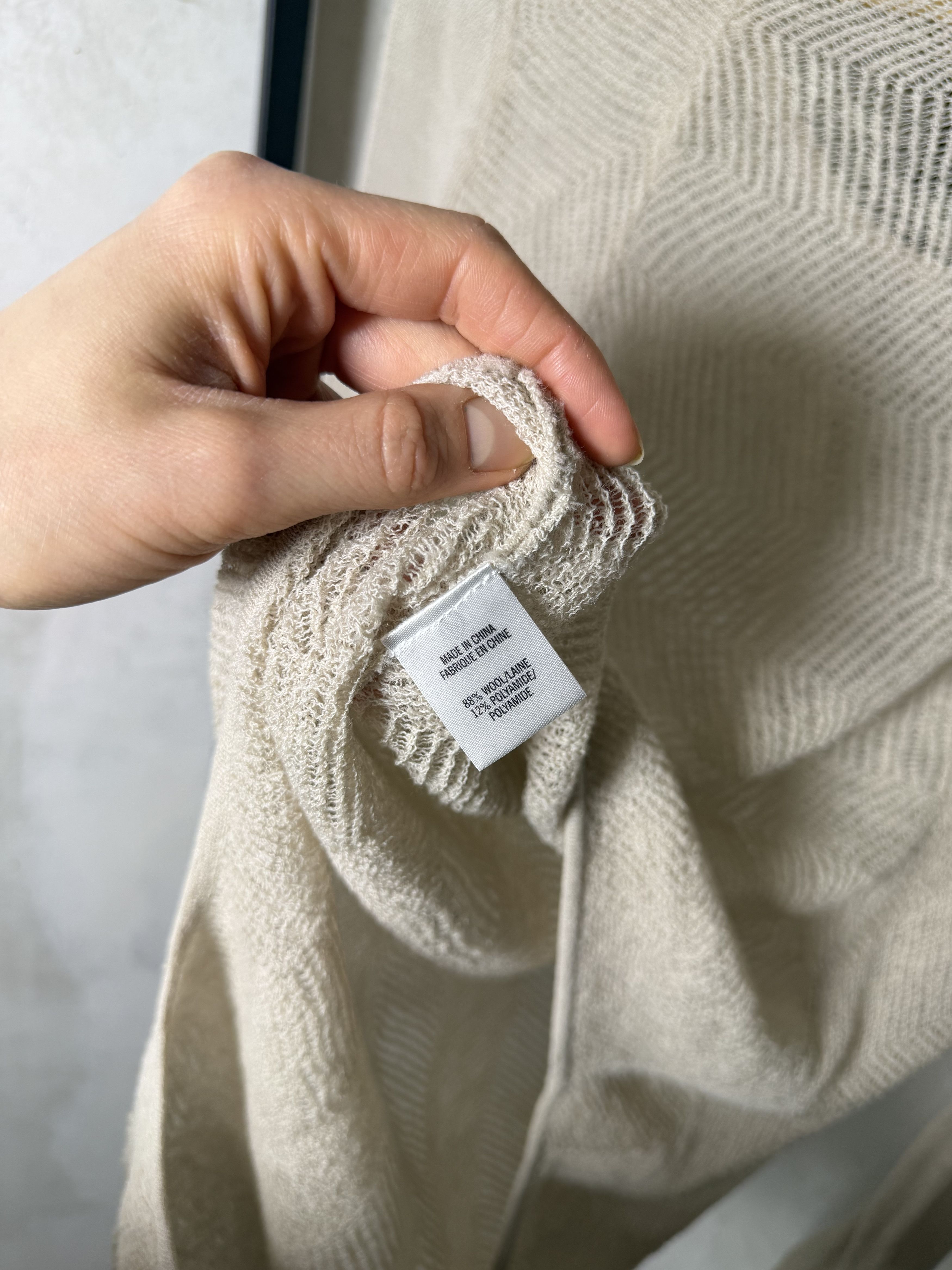 Helmut Lang HELMUT LANG Asymmetrical Hem Beige Gauze Knitted Long Sleeve Size M / US 6-8 / IT 42-44 - 5 Thumbnail