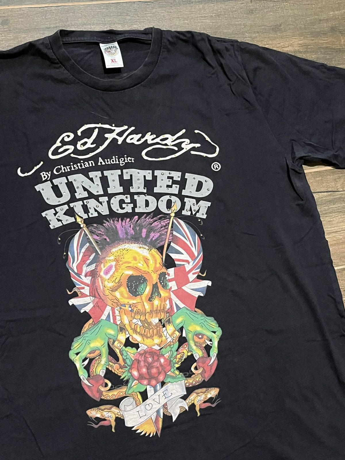 Christian Audigier × Ed Hardy Ed Hardy Tigers Audigier Y2K tshirt skull vintage affliciton Size US L / EU 52-54 / 3 - 2 Thumbnail