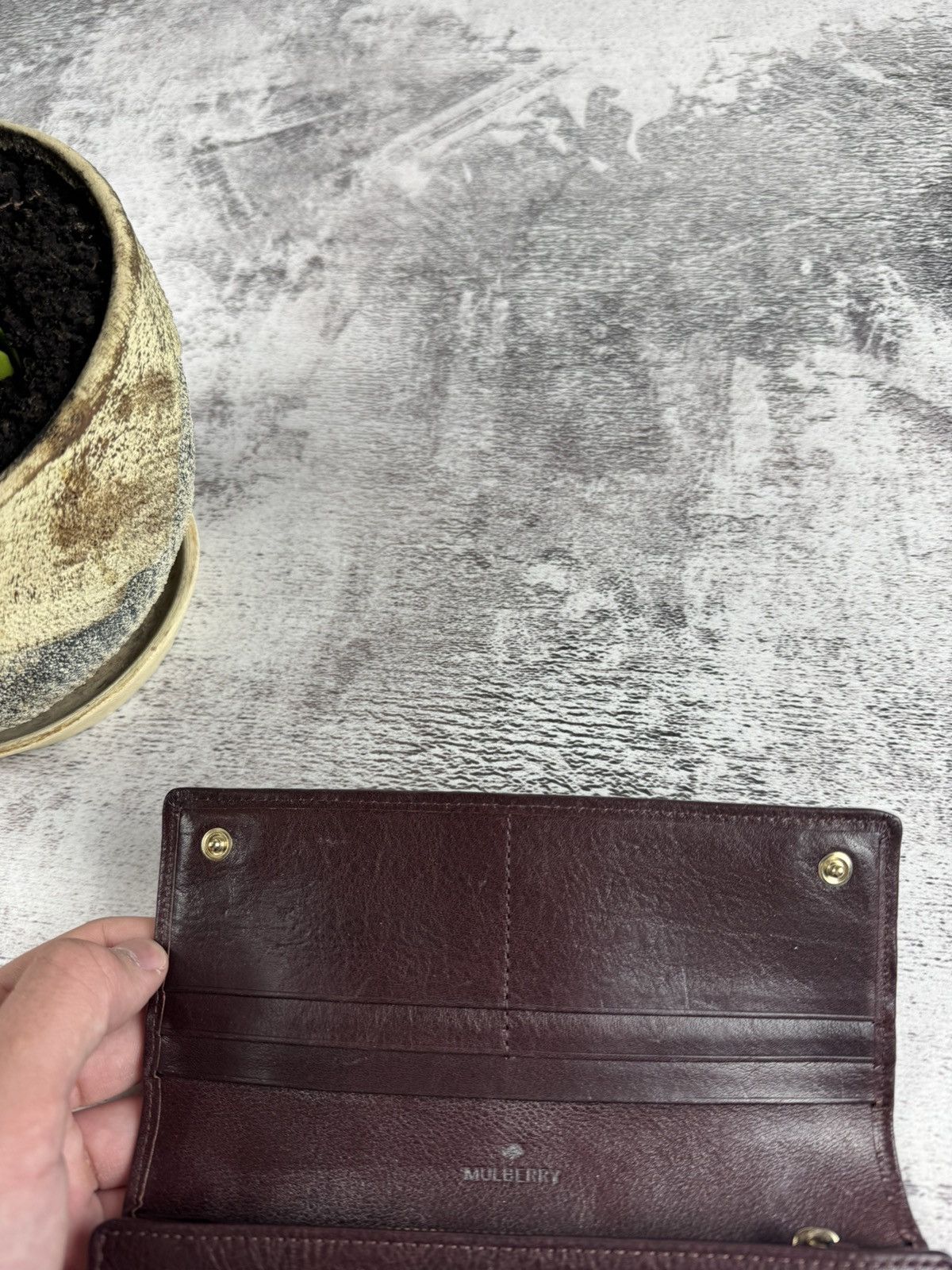 Mulberry Mulberry Oxblood Continental Tree Vintage Genuine Leather Wallet Purse Size ONE SIZE - 8 Thumbnail