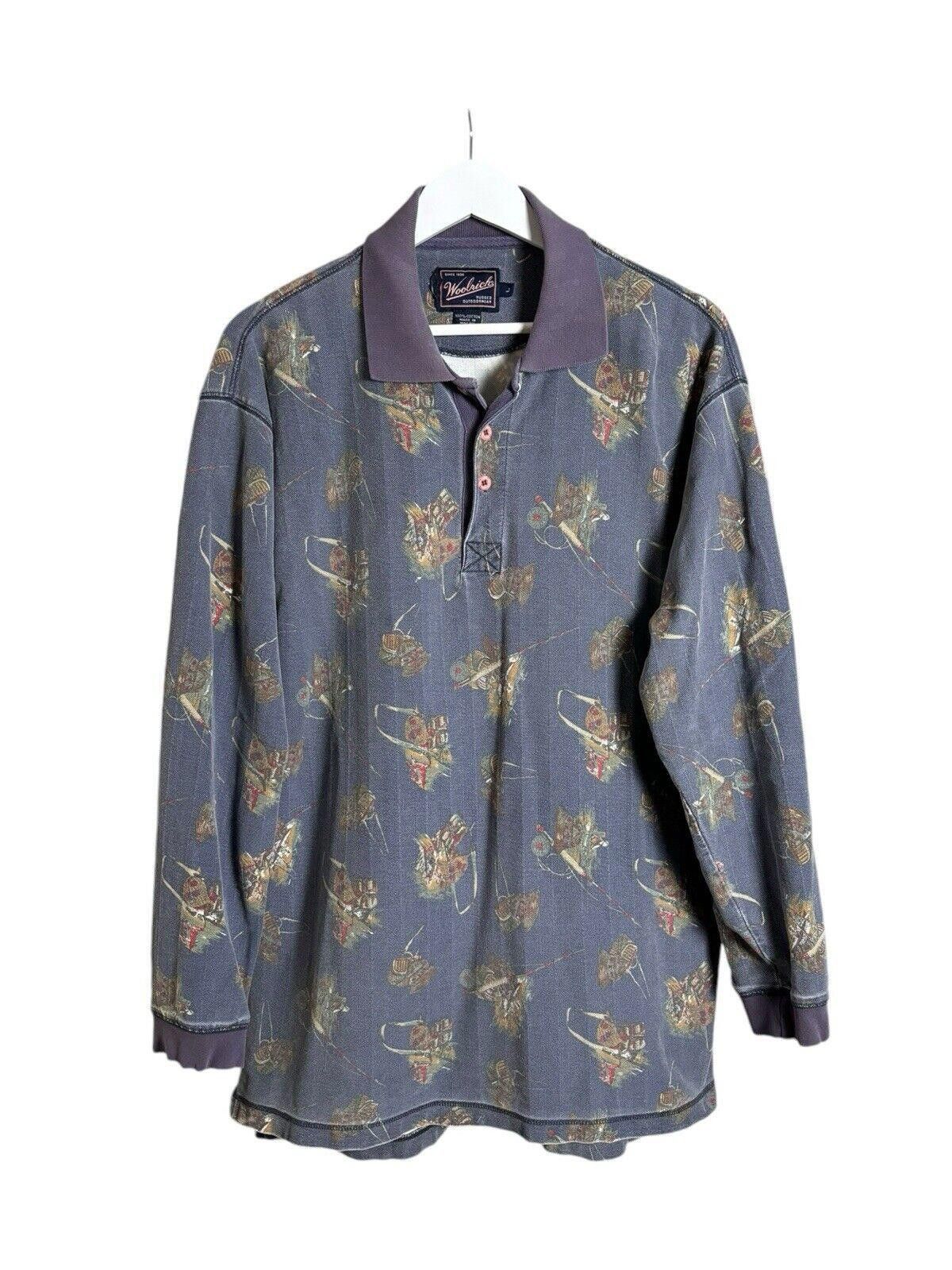 Vintage × Woolrich Woolen Mills Vintage Woolrich Rugged Longsleeve Large Faded Navy Blue Size US L / EU 52-54 / 3 - 2 Thumbnail