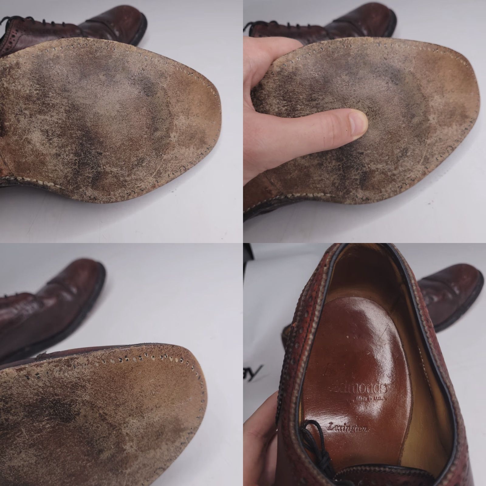 Allen Edmonds Allen Edmonds Dress Shoes Mens 9.5 Brown Lexington USA Leather Wingtip Cap Oxford Shoes Size ONE SIZE - 8 Thumbnail
