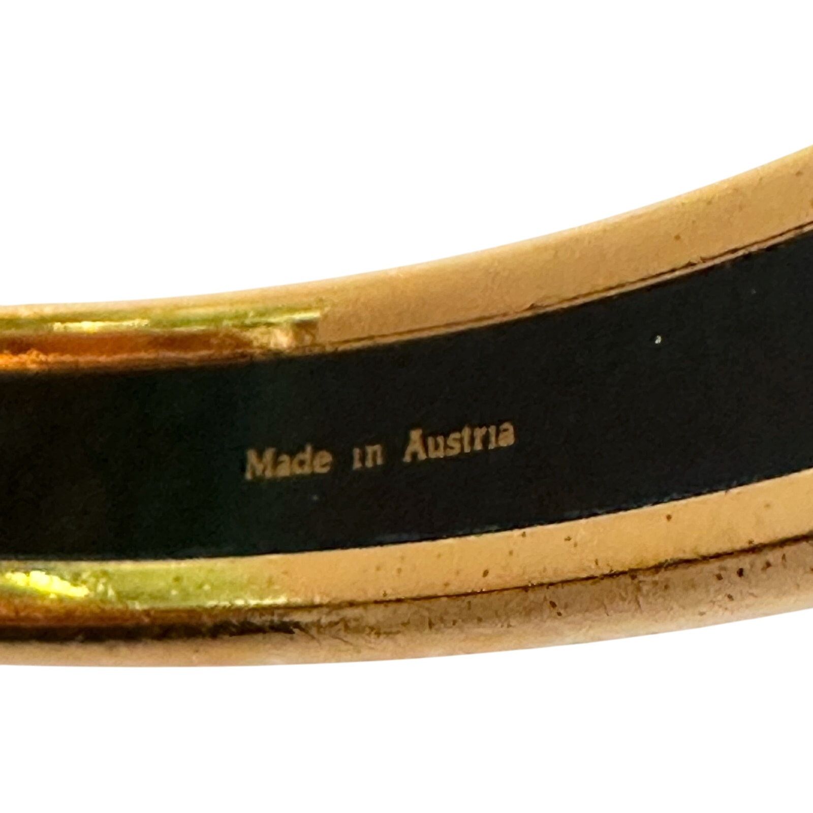 Hermes Hermès Belt Motif Enamel and Gold Plate Bangle Bracelet Size ONE SIZE - 13 Thumbnail