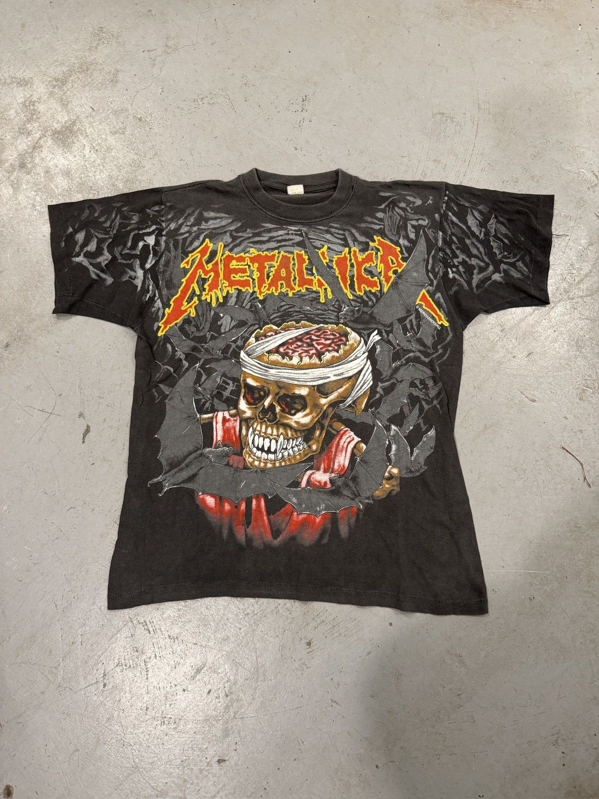 *RARE* METALLICA AOP VINTAGE 90s MERCHANDISING SKULL BAT