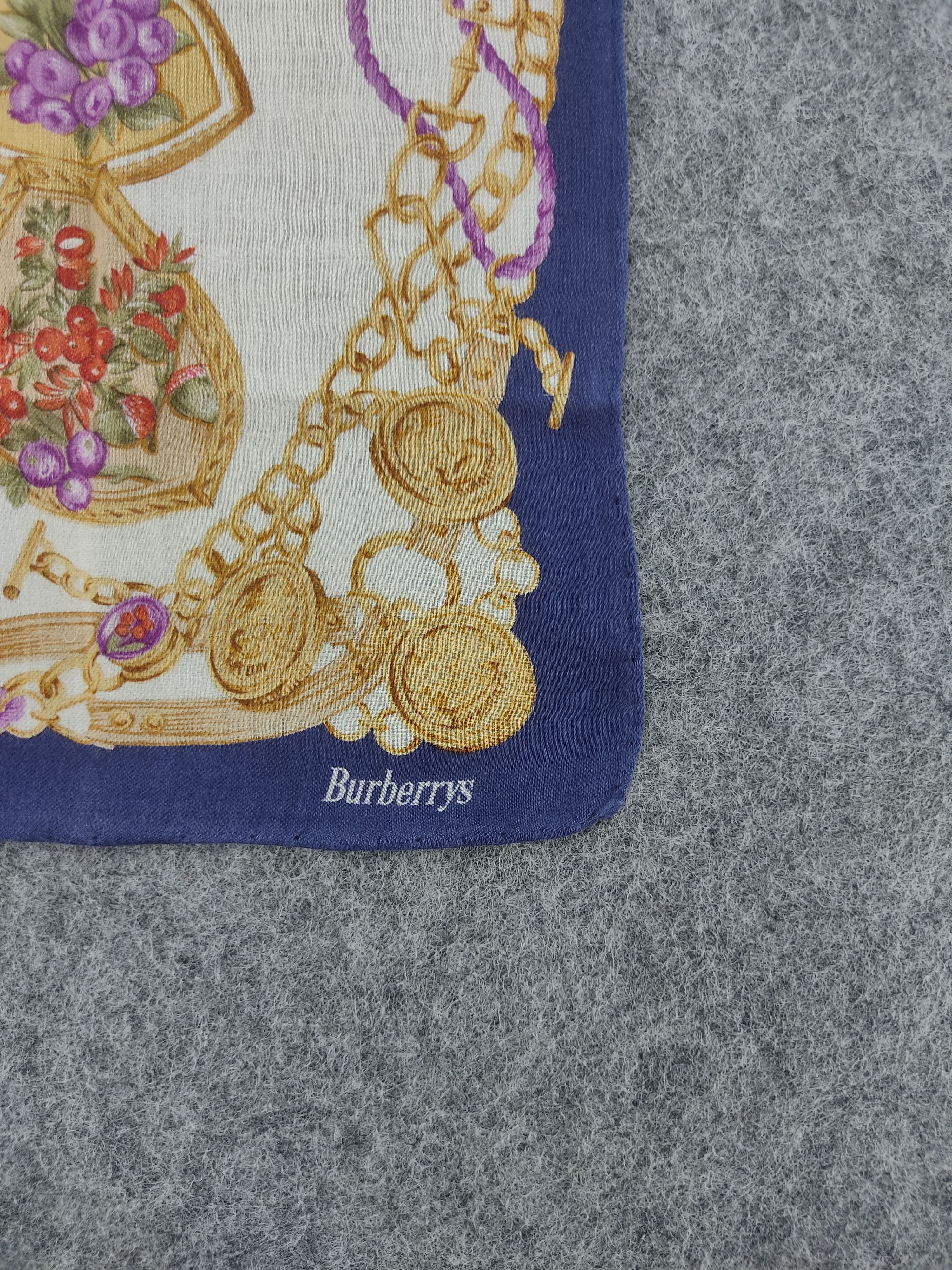 Burberry Vintage Burberrys Fruit Gold Chain Cotton Handkerchief Scarf Size ONE SIZE - 3 Thumbnail