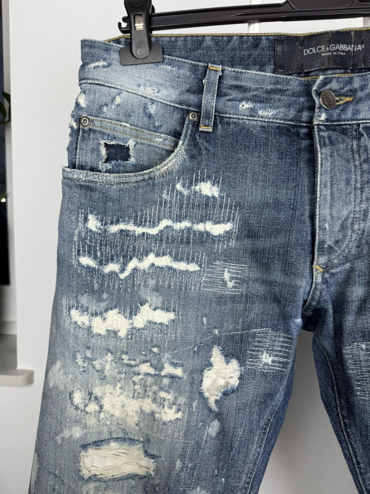 Beauty Beast × Dolce & Gabbana × Hysteric Glamour Rare D&G Distressed Paint Splatter Jeans Size US 31 - 3 Thumbnail
