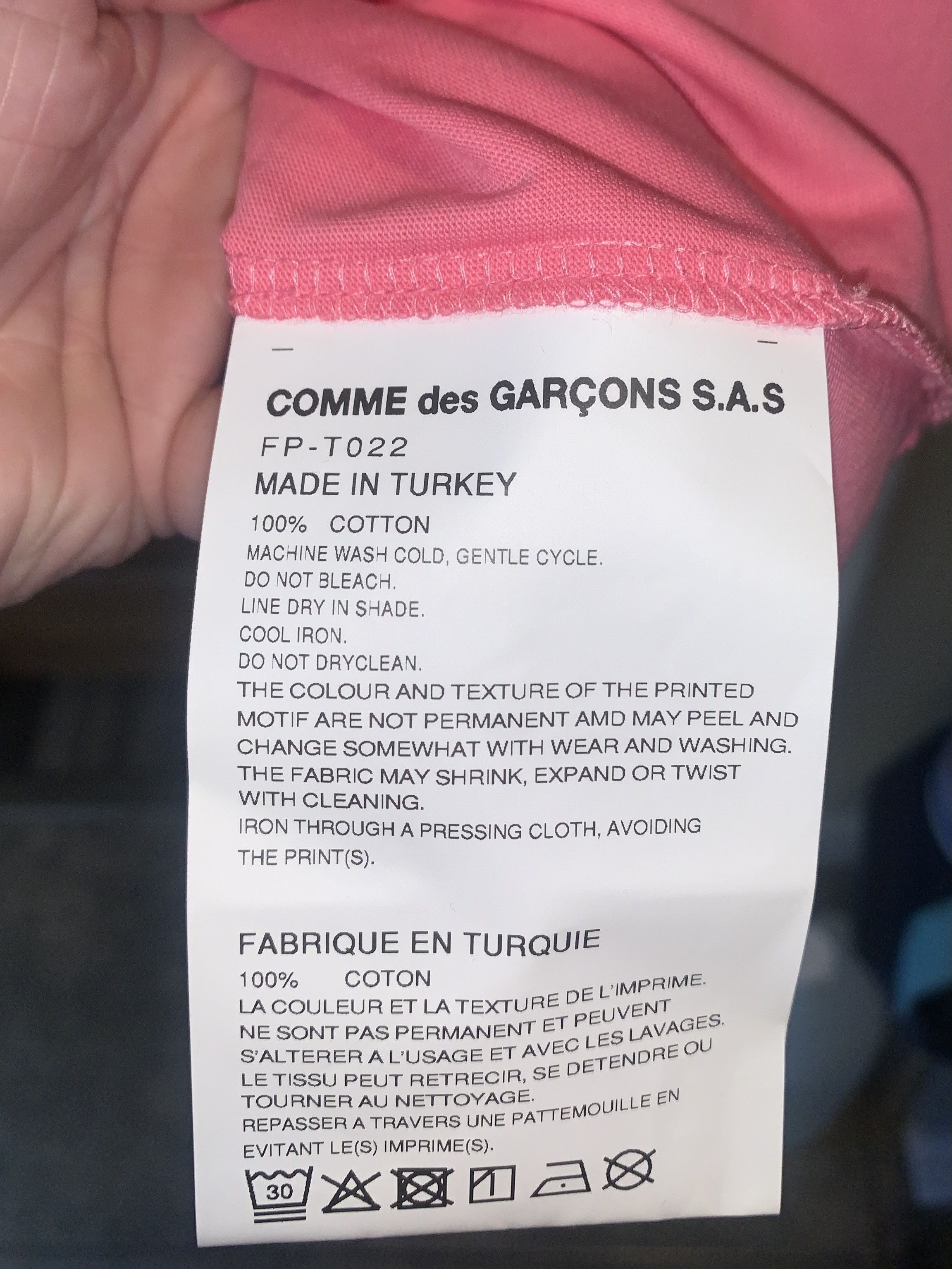 Comme des Garcons SHIRT Pink Basic T-shirt (Retails for $120) Size US L / EU 52-54 / 3 - 8 Thumbnail