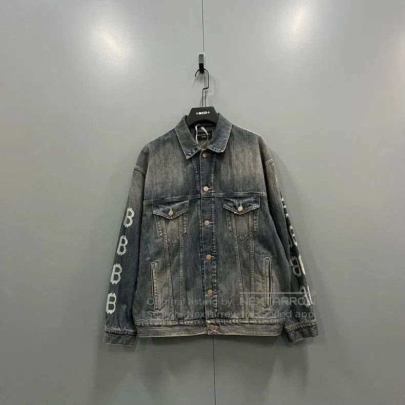 Balenciaga Balenciaga Double B Print Denim Jacket. Size US XS / EU 42 / 0 - 1 Thumbnail