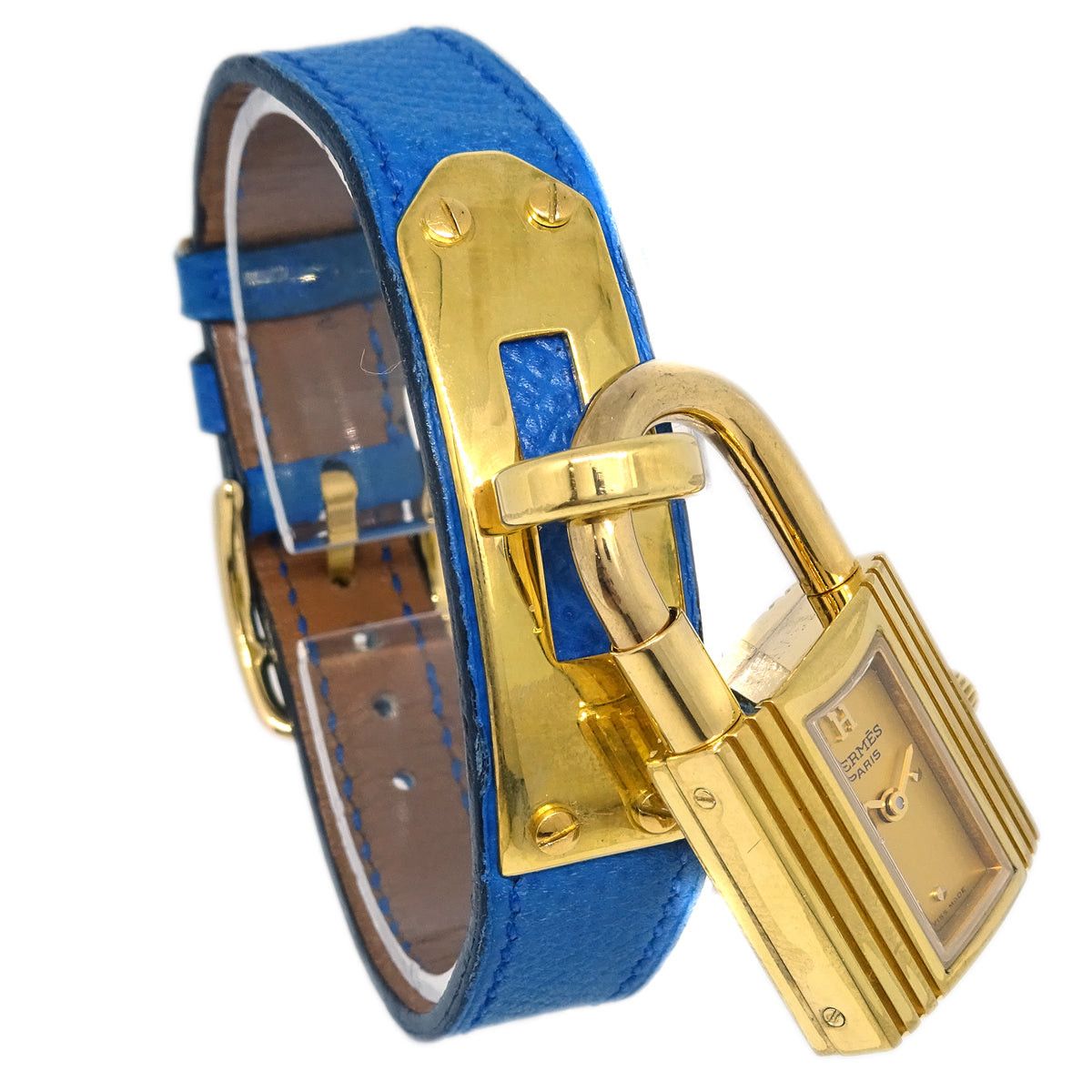 image of Hermes 1995 Kelly Watch Blue Courchevel 113621, Women's