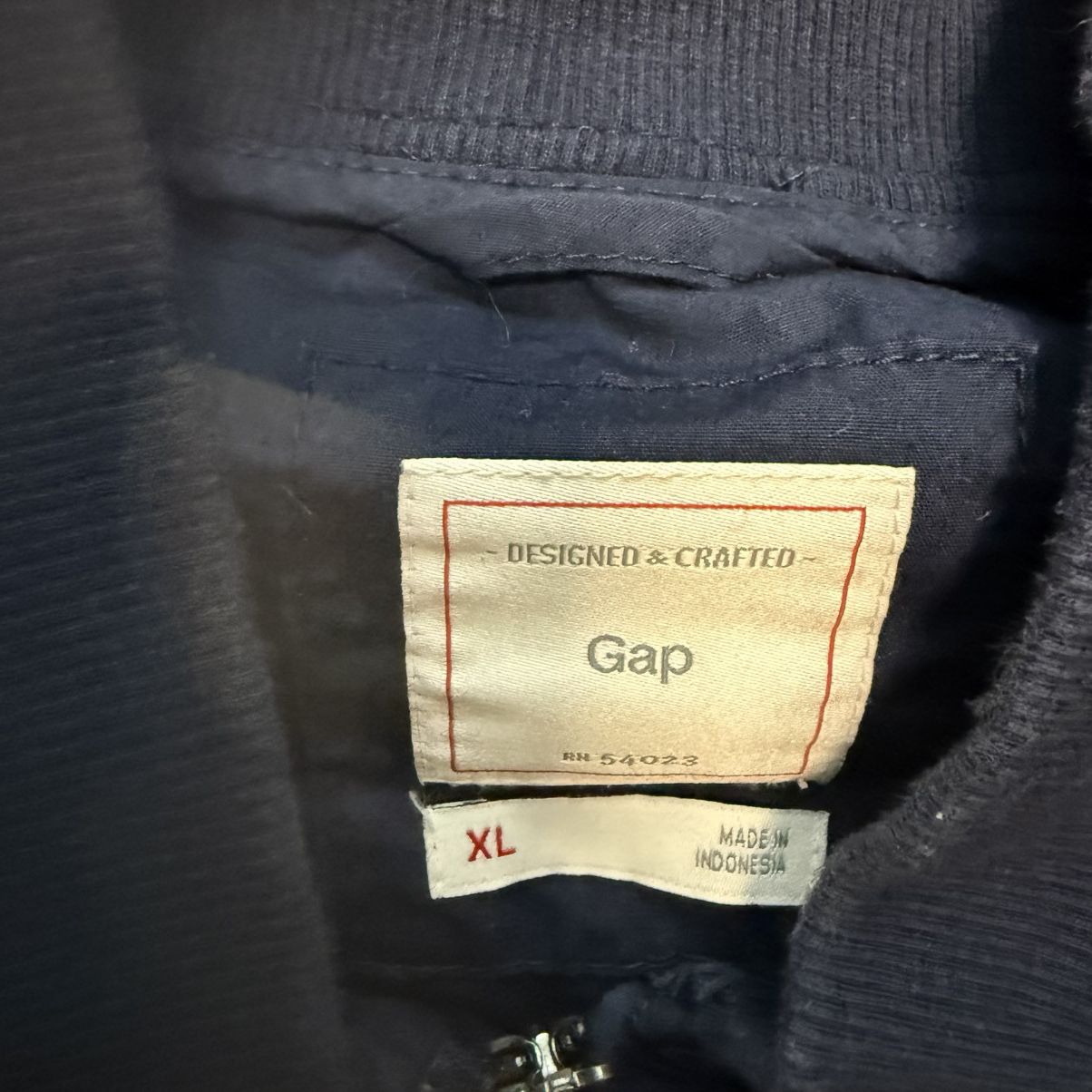 Gap Vintage Navy Blue Lightweight Bomber Jadket Size US XL / EU 56 / 4 - 4 Thumbnail