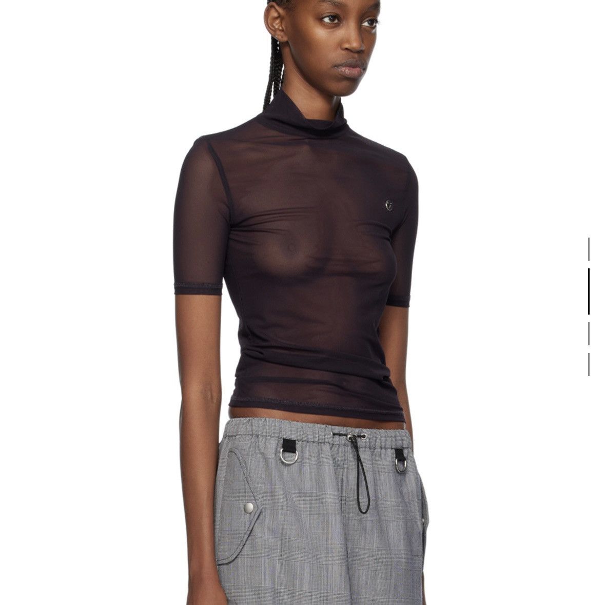 Coperni COPERNI Burgundy High Neck T-shirt Size S / US 4 / IT 40 - 3 Thumbnail