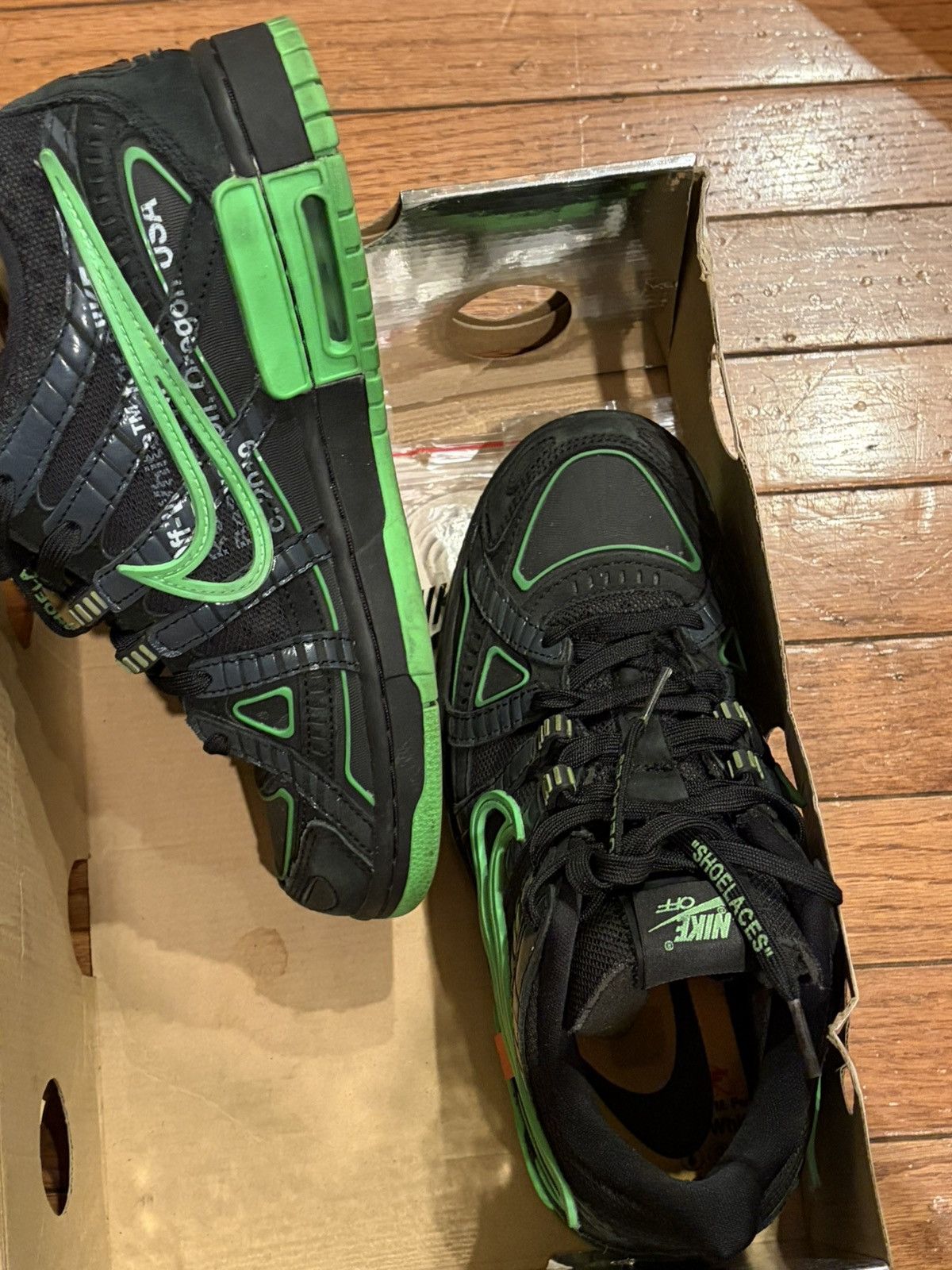 Nike Nike Air Rubber Dunk x Off-White Low Green Strike Size US 7.5 / IT 37.5 - 2 Thumbnail