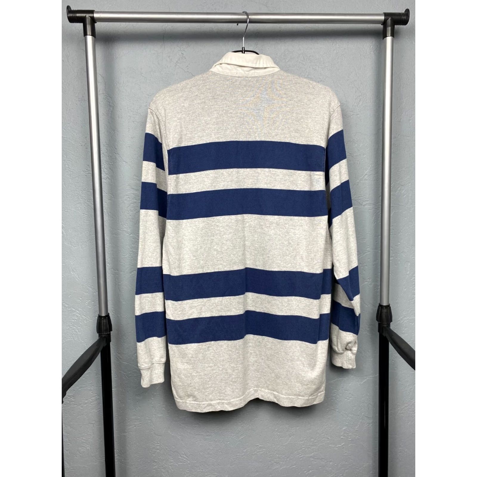 Gant Gant Rugby Polo Shirt Mens 90s Vintage Long Sleeve Size M Gray Striped Polo Size US M / EU 48-50 / 2 - 6 Thumbnail