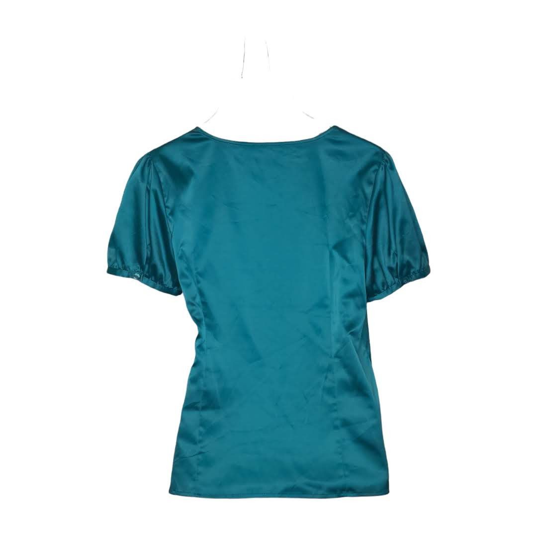 Other THE LIMITED Green Jewel Tone Shiny Career Pleated Top XL NEW Size XL / US 12-14 / IT 48-50 - 8 Thumbnail