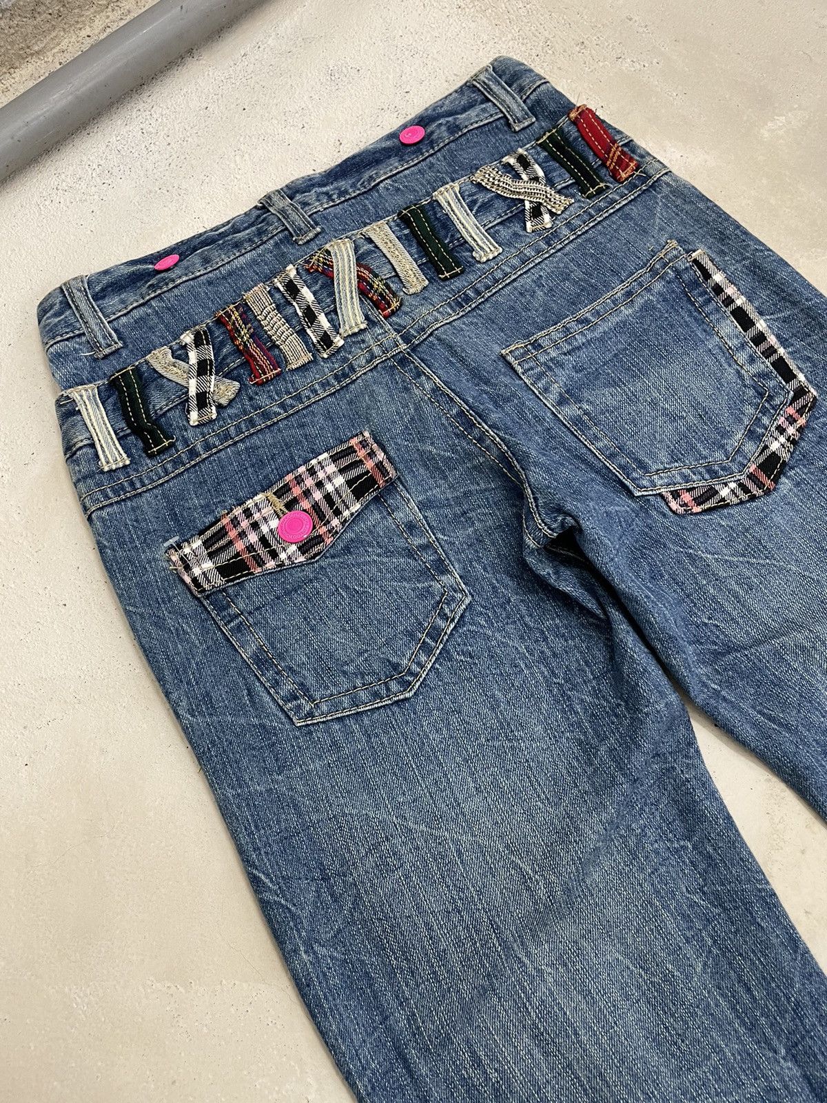 Hidden Double Waist Flying Thrive Patch Tartan Junya Style