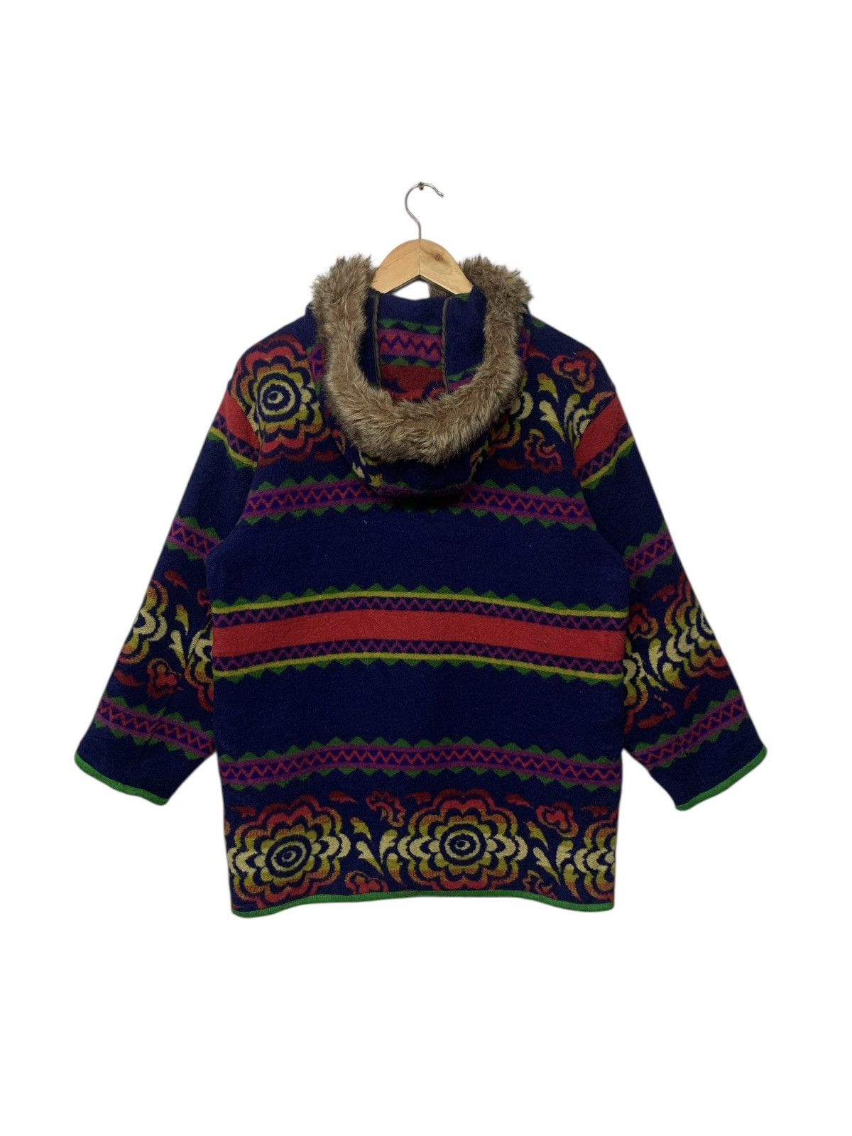 United Colors Of Benetton 90's United Color Of Benetton Multicolor Fleece Hoodie Fur Size US M / EU 48-50 / 2 - 4 Thumbnail