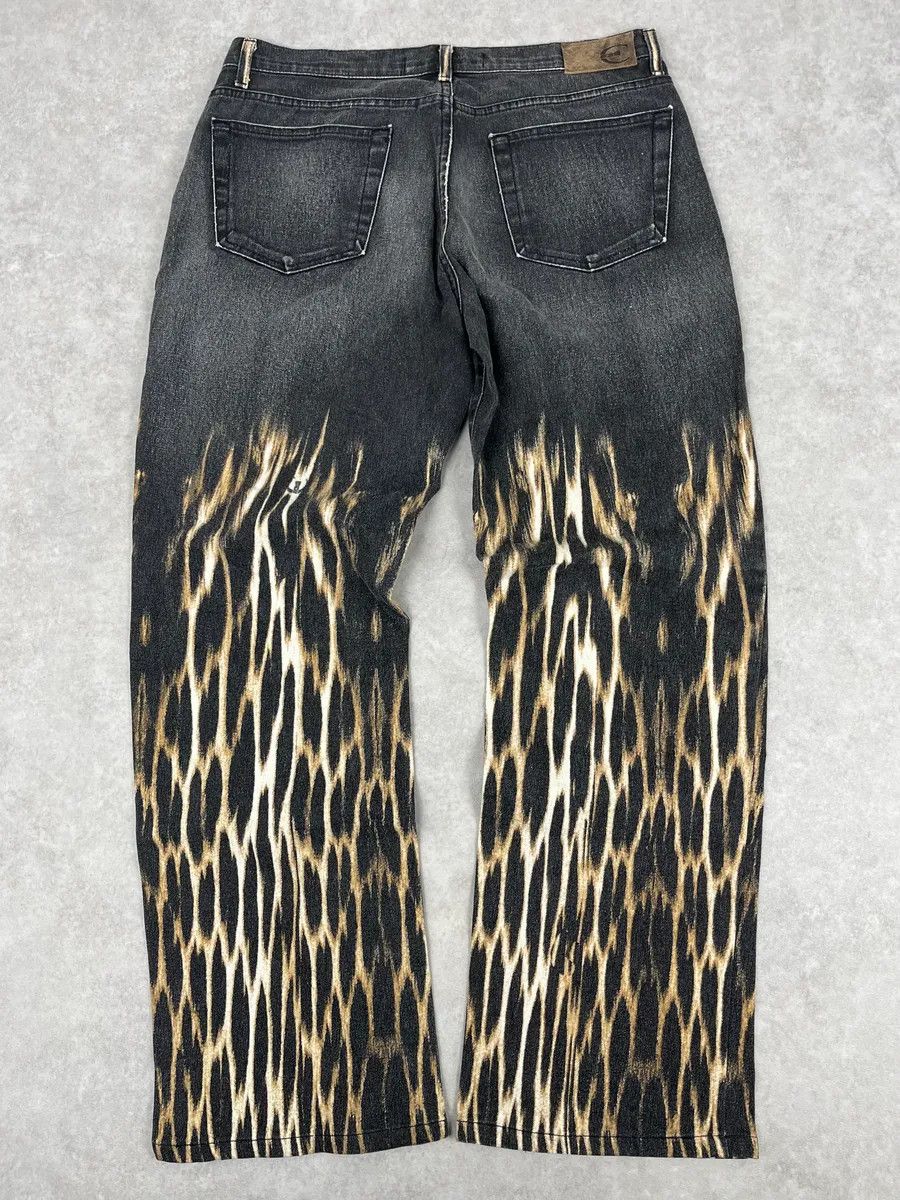 Just Cavalli AW2004 Cavalli Grey Fire Flames Denim Jeans Size 27" / US 4 / IT 40 - 2 Thumbnail