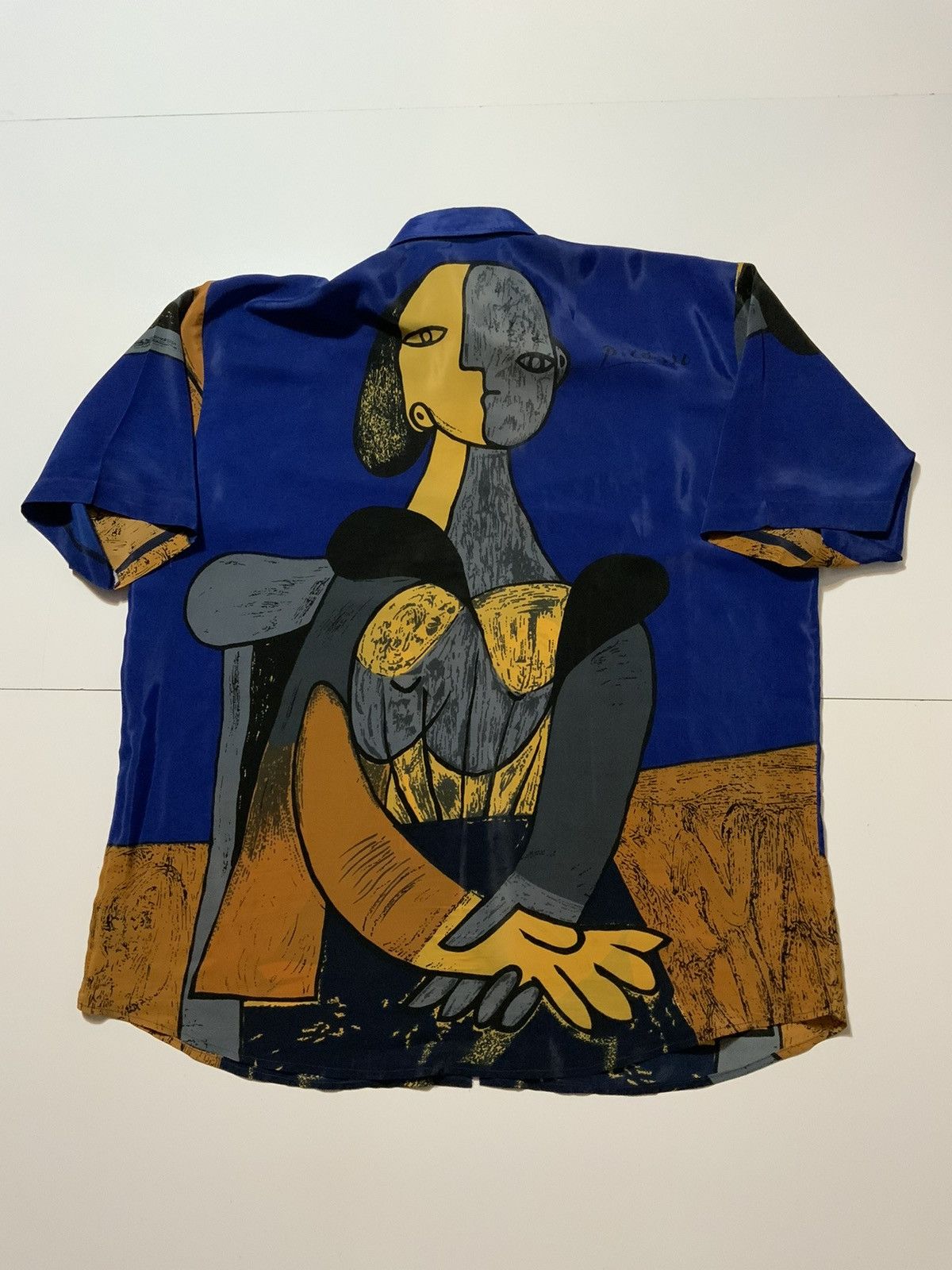 Vintage Vintage 80s 90s Picasso Art Cubism Sheer Joined Hands Shirt Size US L / EU 52-54 / 3 - 2 Thumbnail