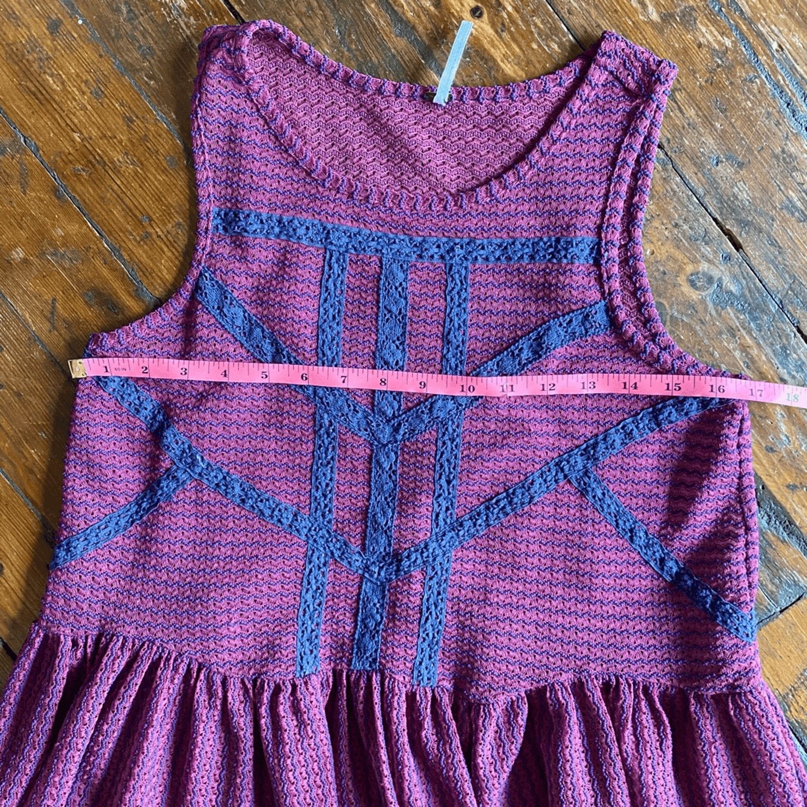 Free People Free People Crochet Purple Blue Peplum Tank Blouse Size XS Size XS / US 0-2 / IT 36-38 - 7 Thumbnail