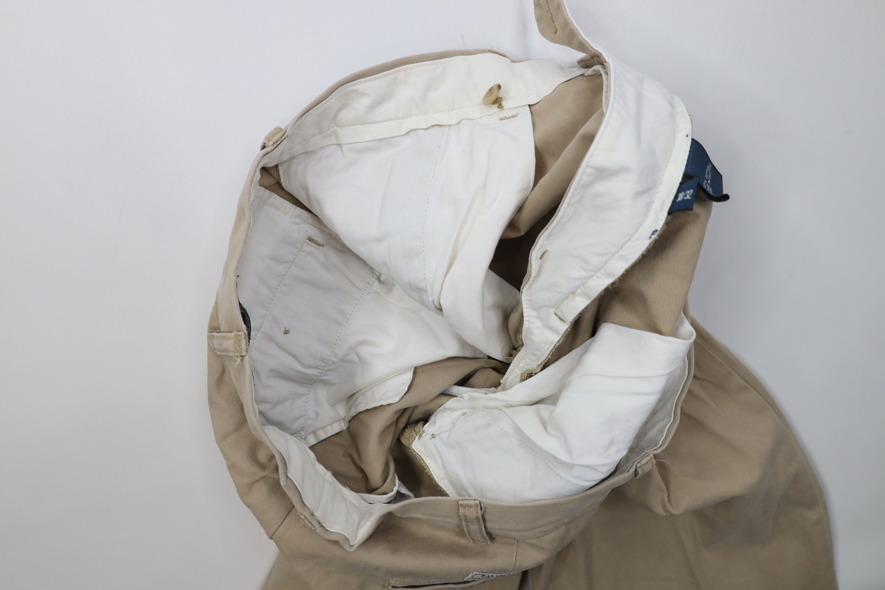 Ralph Lauren Vintage 90s Ralph Lauren Wide Leg Chino Pants Beige Cotton Size US 38 / EU 54 - 10 Thumbnail