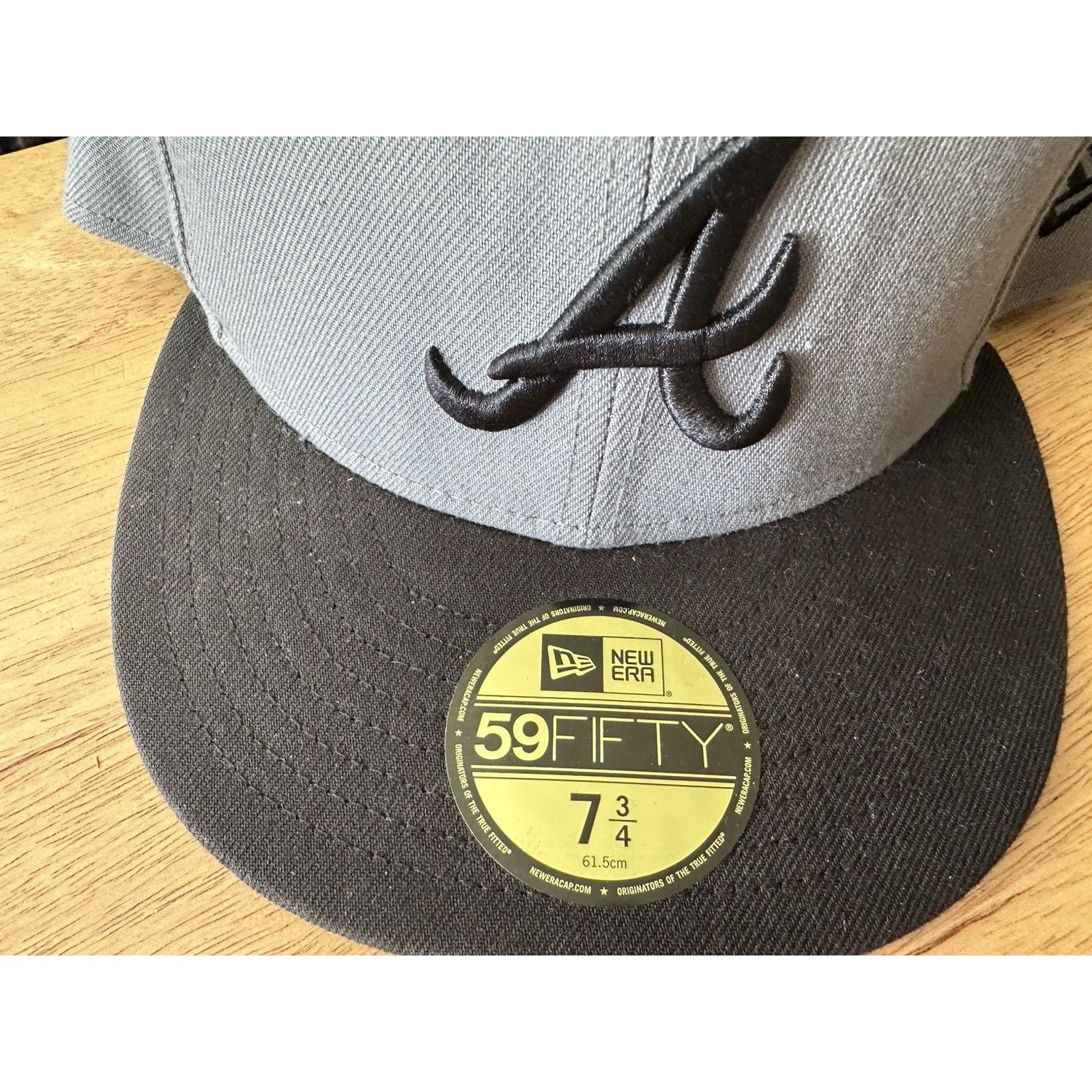 New Era Atlanta Braves New Era 59Fifty Gray/Black Cap/Hat 7 3/4 Size ONE SIZE - 3 Thumbnail