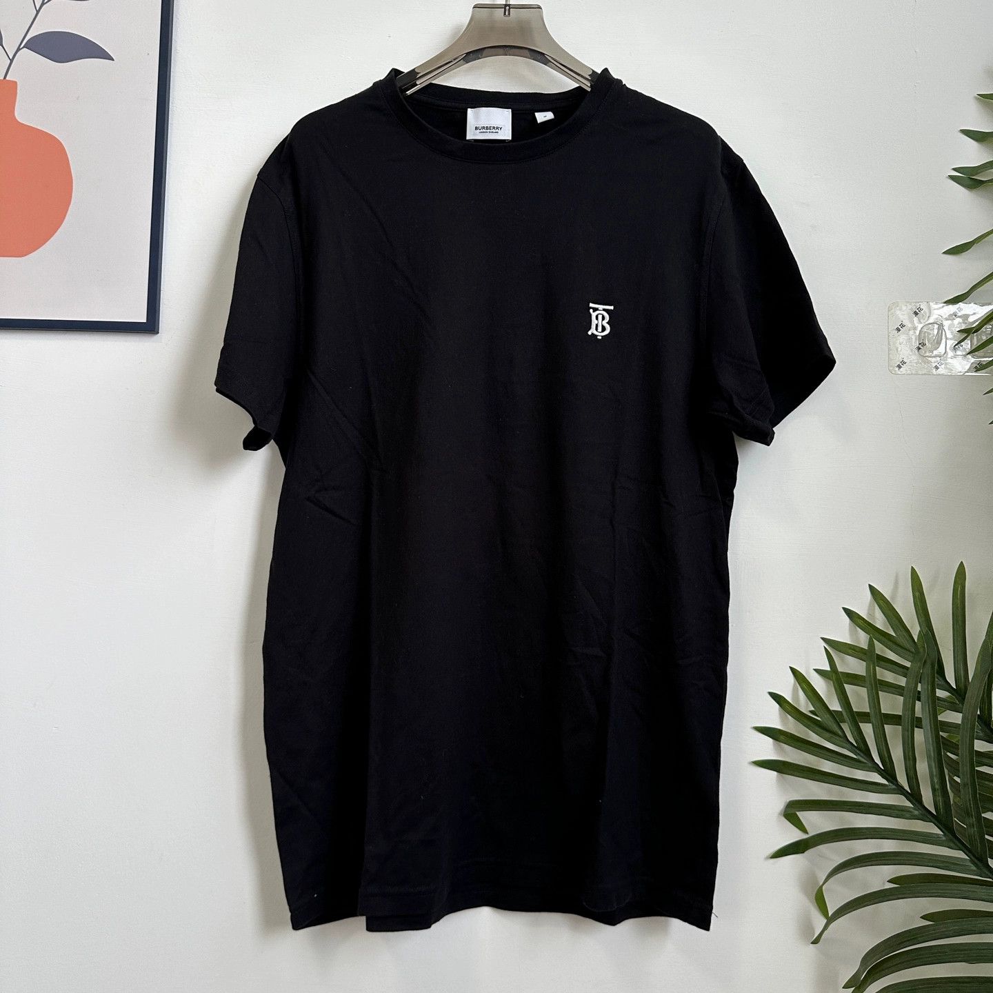 Burberry Burberry Black Logo Embroidered T-shirt Size US M / EU 48-50 / 2 - 1 Thumbnail
