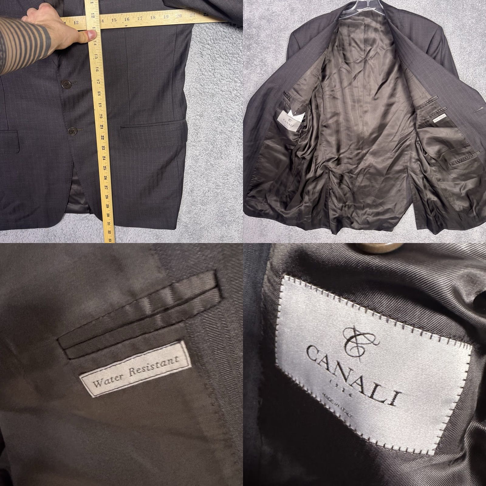 Canali Canali Sport Coat Mens EU 50 Regular Wool Brown Herringbone Notch Lapel 42" Chest Water Resistant Jacket Size US M / EU 48-50 / 2 - 8 Thumbnail