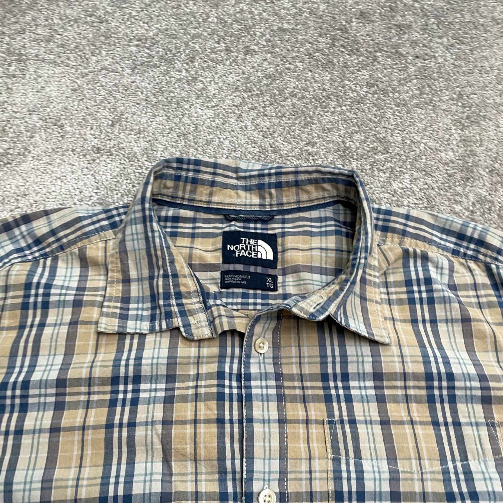 The North Face The North Face Plaid Shirt Mens XL Blue Brown Short Sleeve Casual Outdoor Top Size US XL / EU 56 / 4 - 3 Thumbnail