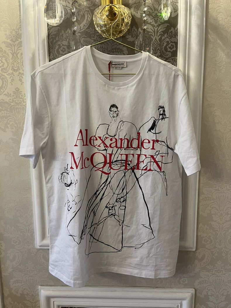 Alexander McQueen Alexander McQUEEN size 40 White printed T-shirt 2505-Nexta Size M / US 6-8 / IT 42-44 - 1 Thumbnail
