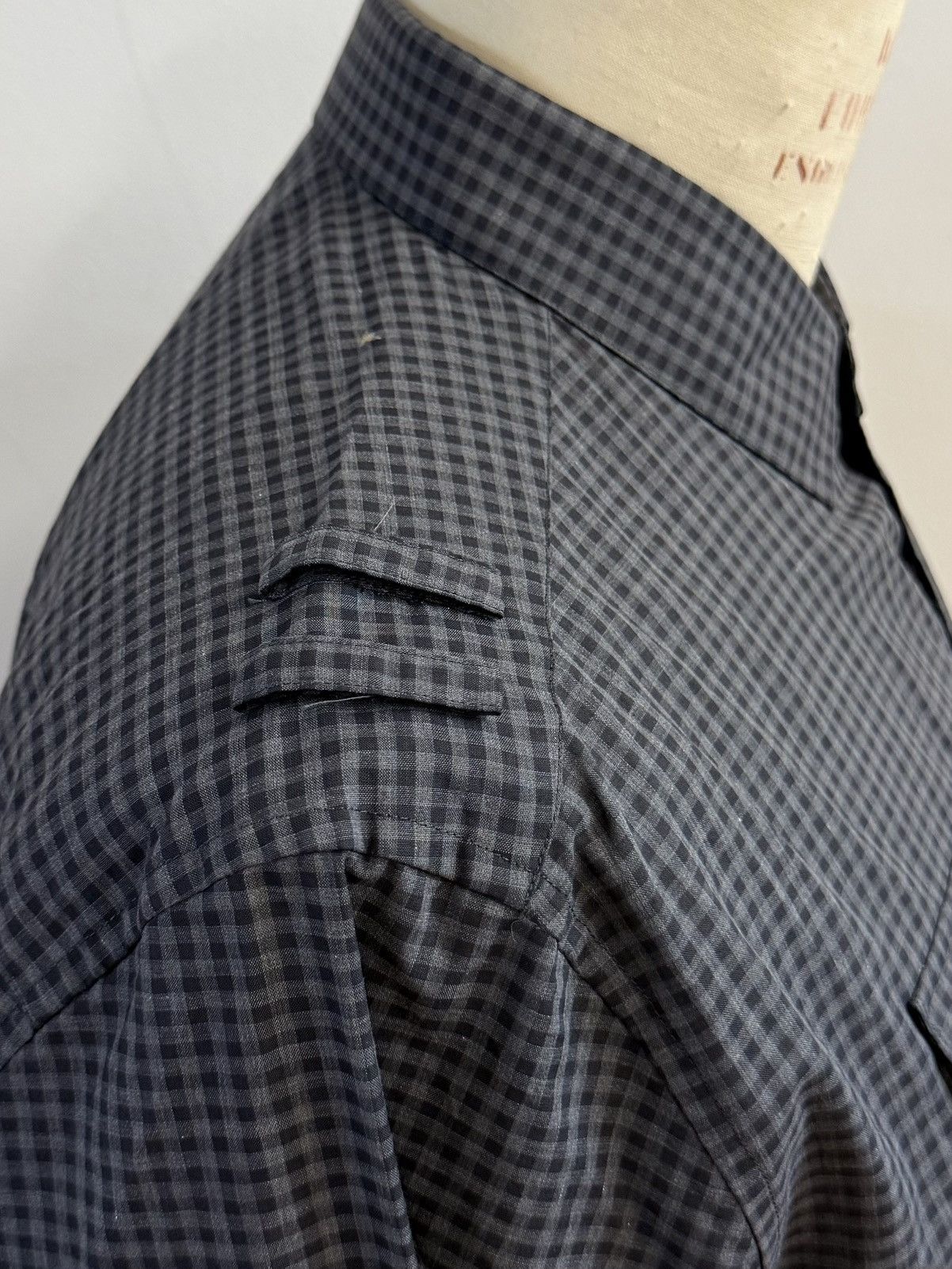 Neil Barrett NEIL BARRETT Military Utility Shirt-Dark Charcoal Gingham XL Size US XL / EU 56 / 4 - 7 Thumbnail