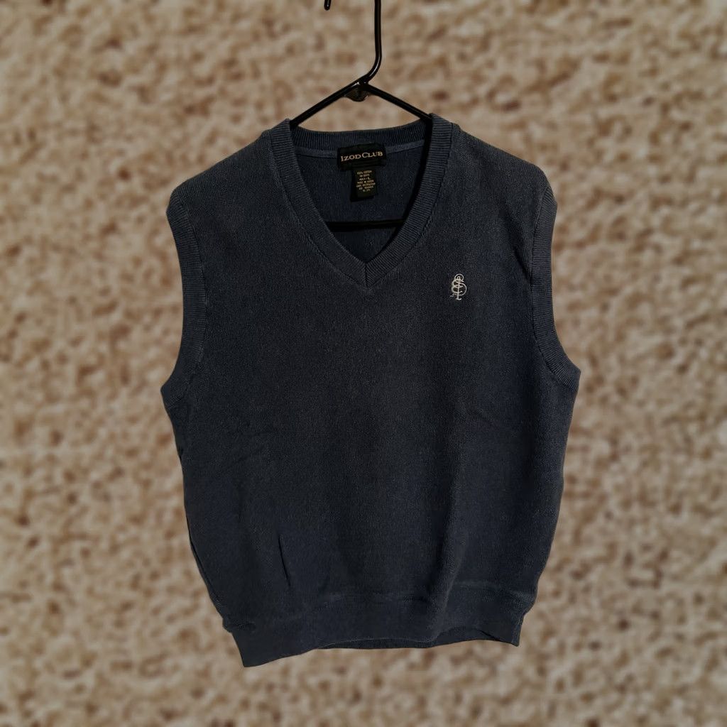 Izod VINTAGE IZOD Sweater Mens L Blue Louis Country Club Cotton Knit Golf Vest Men Size US L / EU 52-54 / 3 - 1 Thumbnail