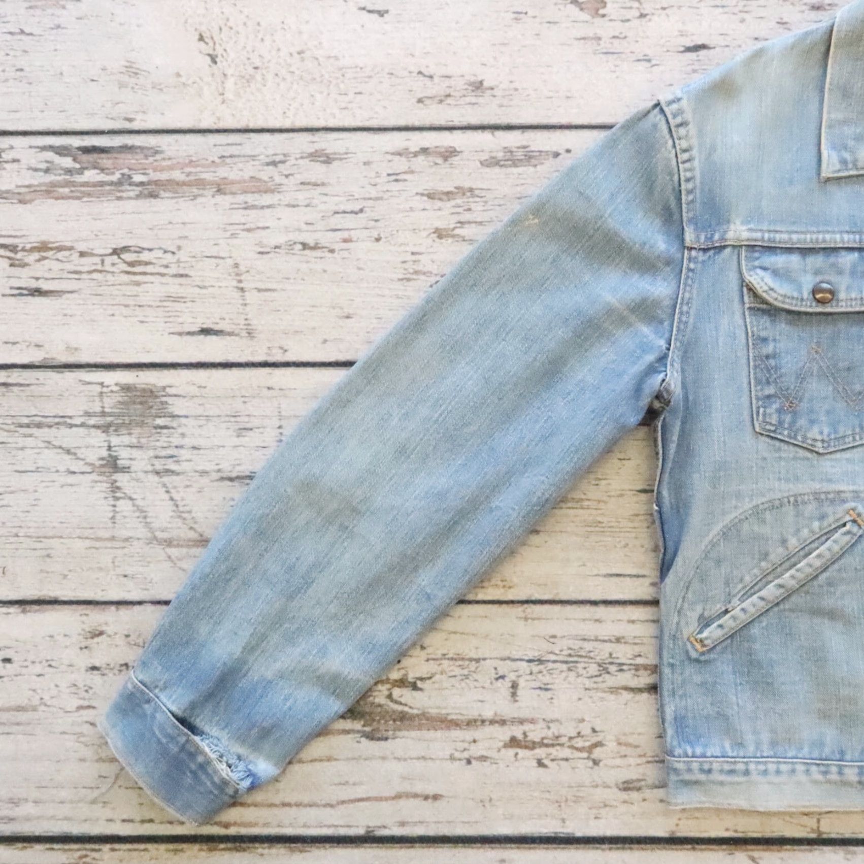 Wrangler Vintage Wrangler Pleated Denim Trucker Jacket Blue Bell Size US XXS / EU 40 - 4 Thumbnail