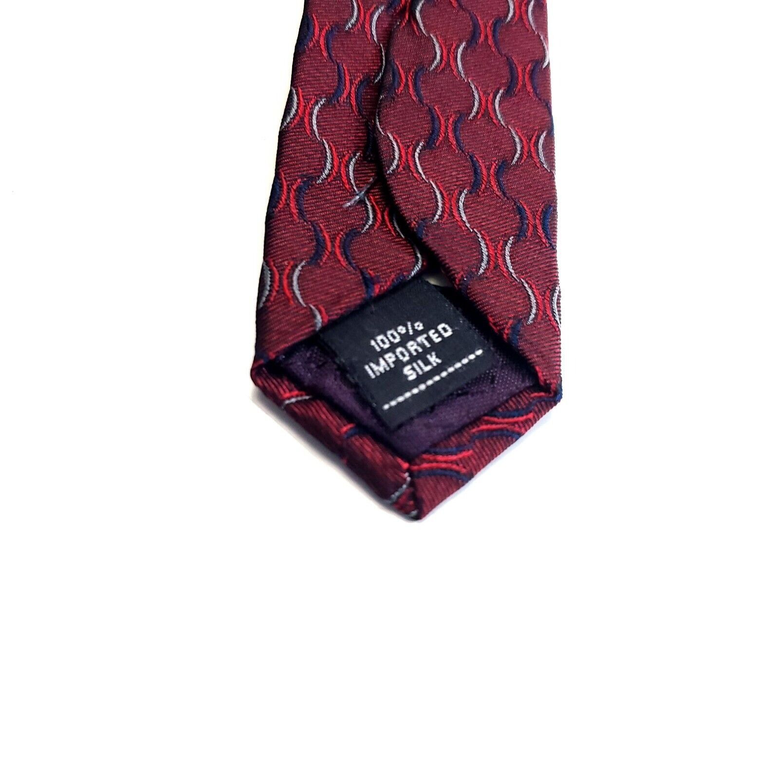 Jones New York Jones New York Metallic Red Geometric Woven Silk Tie Size ONE SIZE - 4 Thumbnail