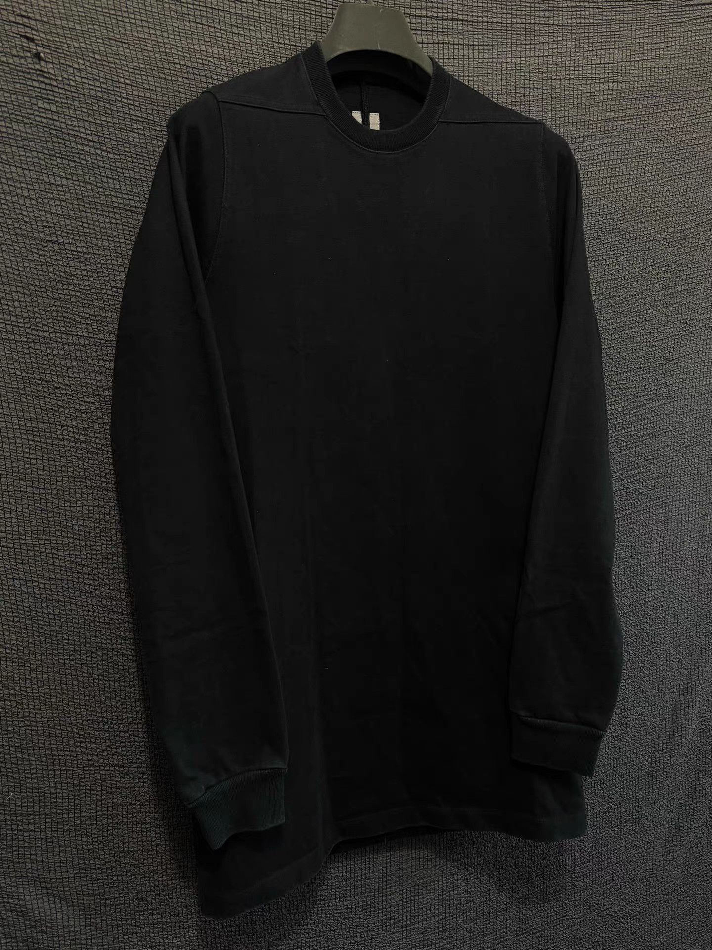 Rick Owens Rick Owens 14FW Pure Black Stiff Cotton T-Cut Long Sleeve Size US XS / EU 42 / 0 - 3 Thumbnail