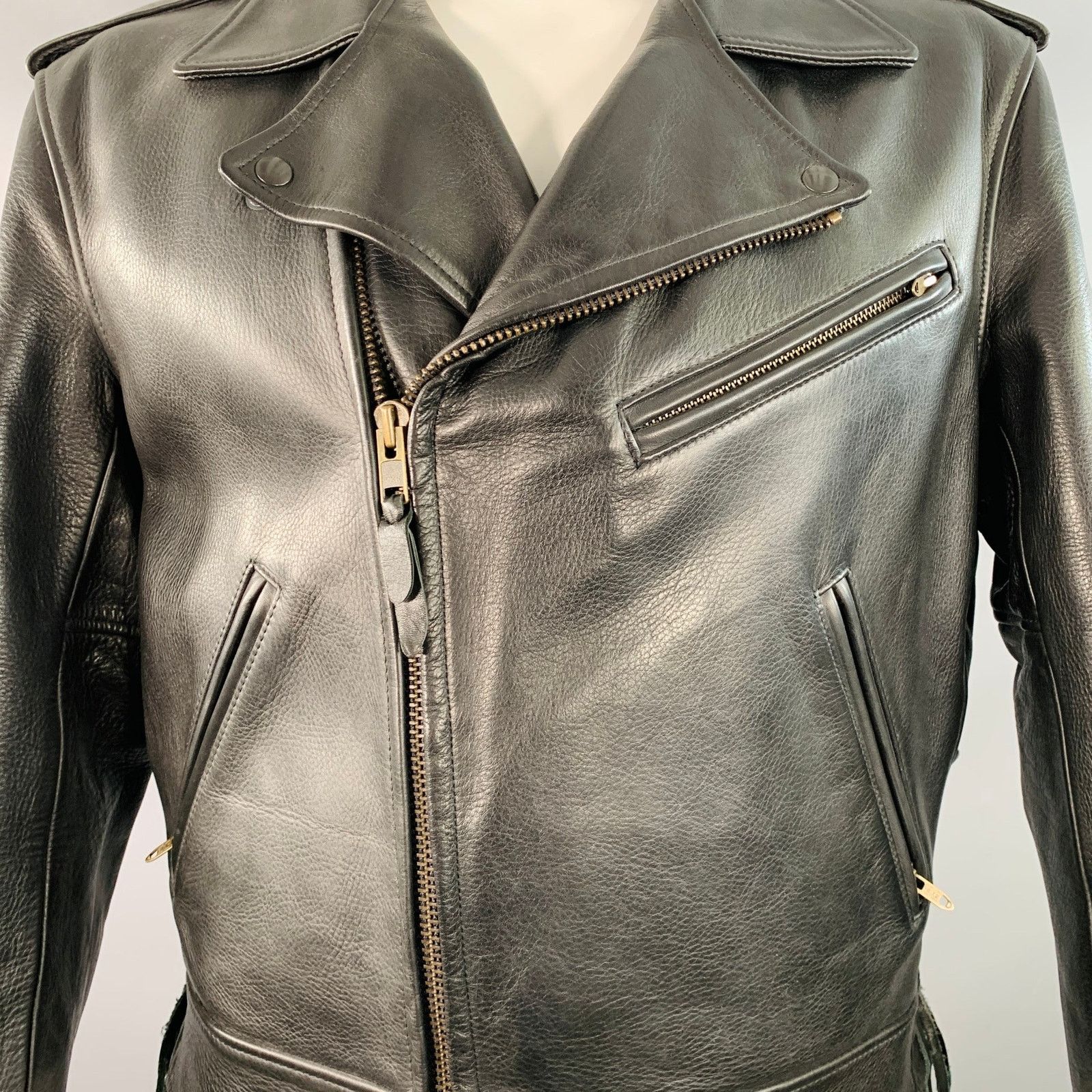 Other Vintage WORN OUT WEST Black Cowhide Leather Jacket Size US L / EU 52-54 / 3 - 2 Thumbnail
