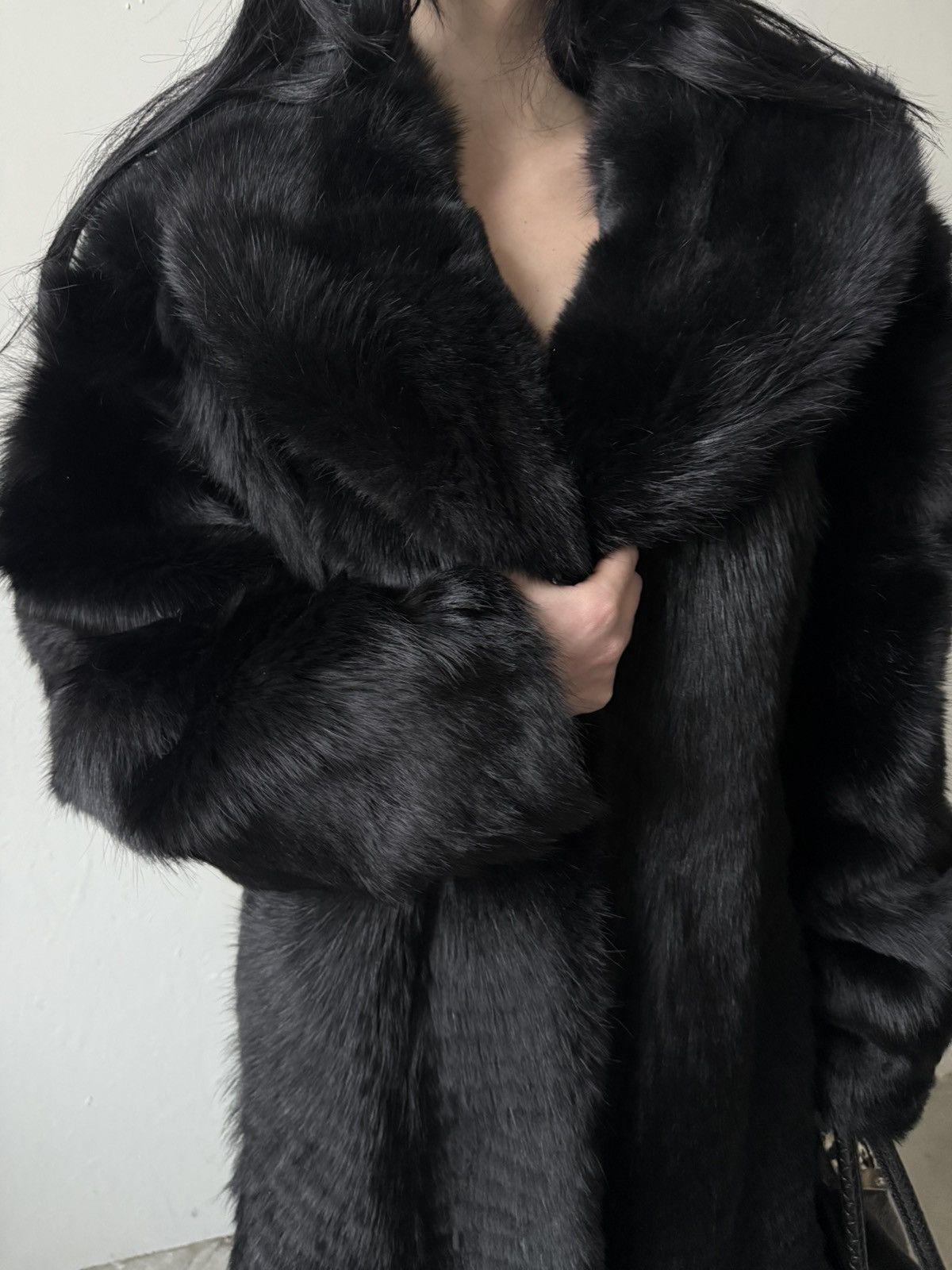 Other Vintage Real Fur Maxi Coat Grunge Size XS / US 0-2 / IT 36-38 - 3 Thumbnail
