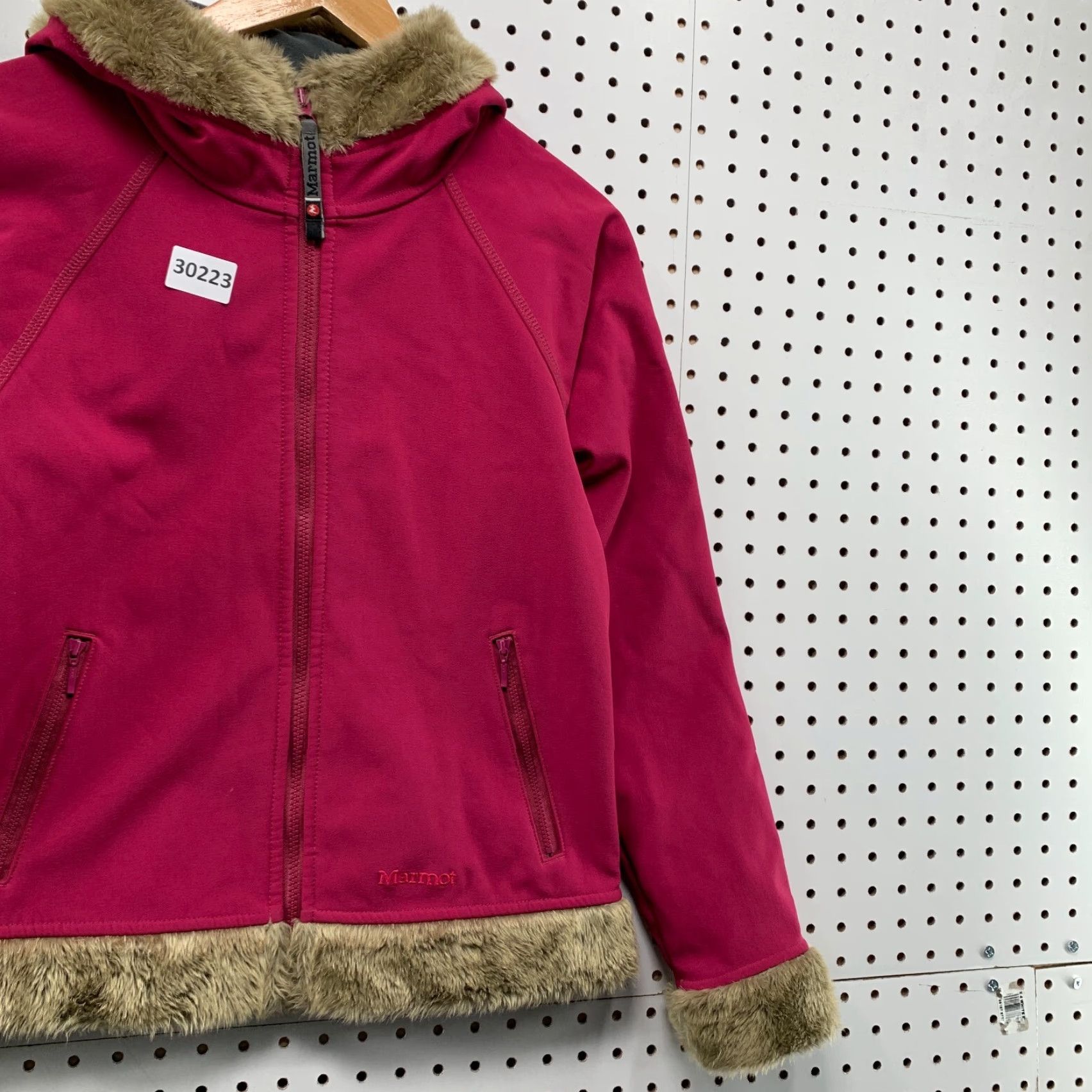 Marmot VINTAGE Marmot Furlong Hooded Jacket Womens M Pink Faux Fur Full Zip 19.5x23 Size M / US 6-8 / IT 42-44 - 4 Thumbnail