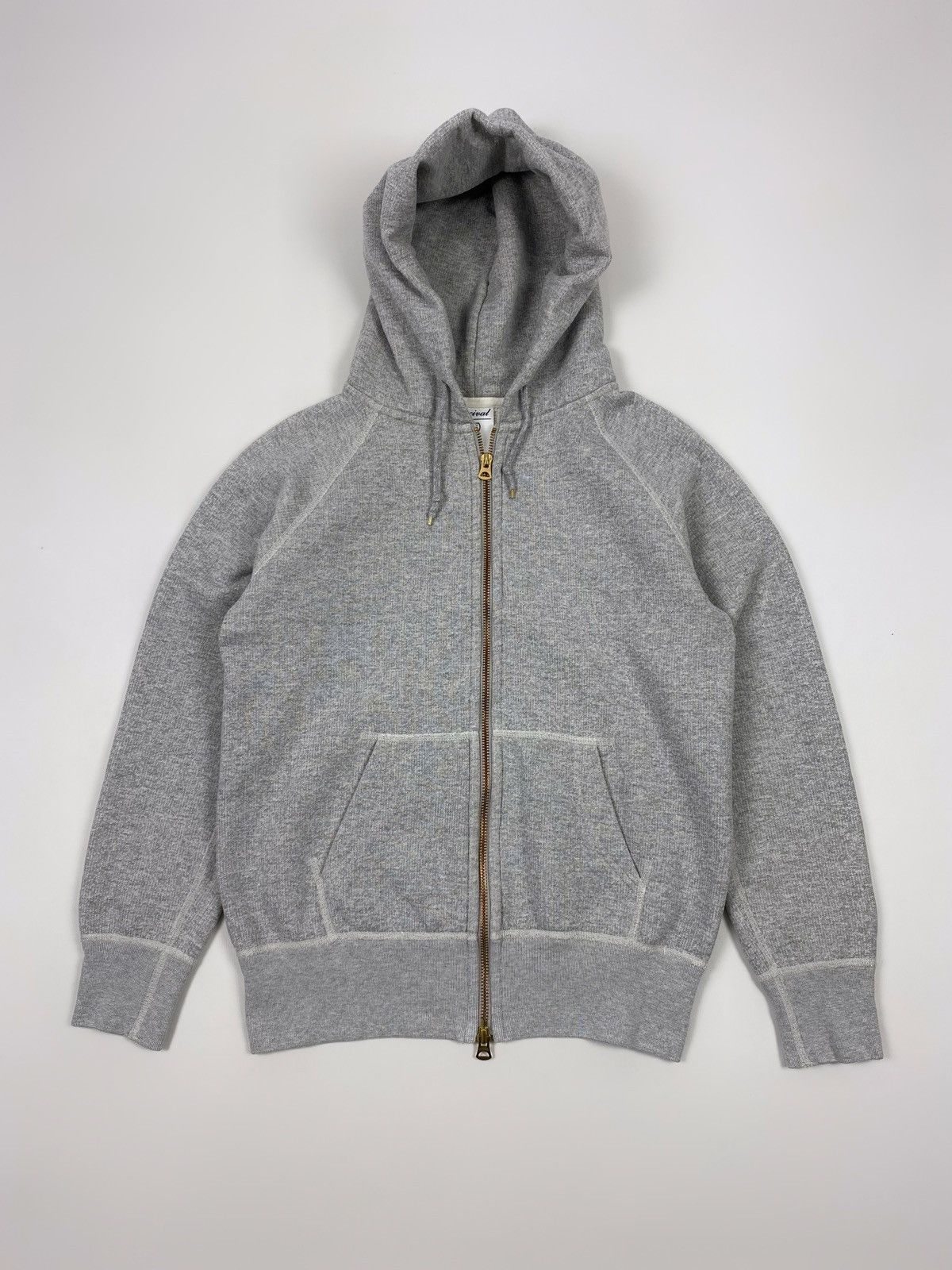 Orcival Orcival France Blank Grey French Terry Cotton Zip Hoodie Size S / US 4 / IT 40 - 1 Thumbnail