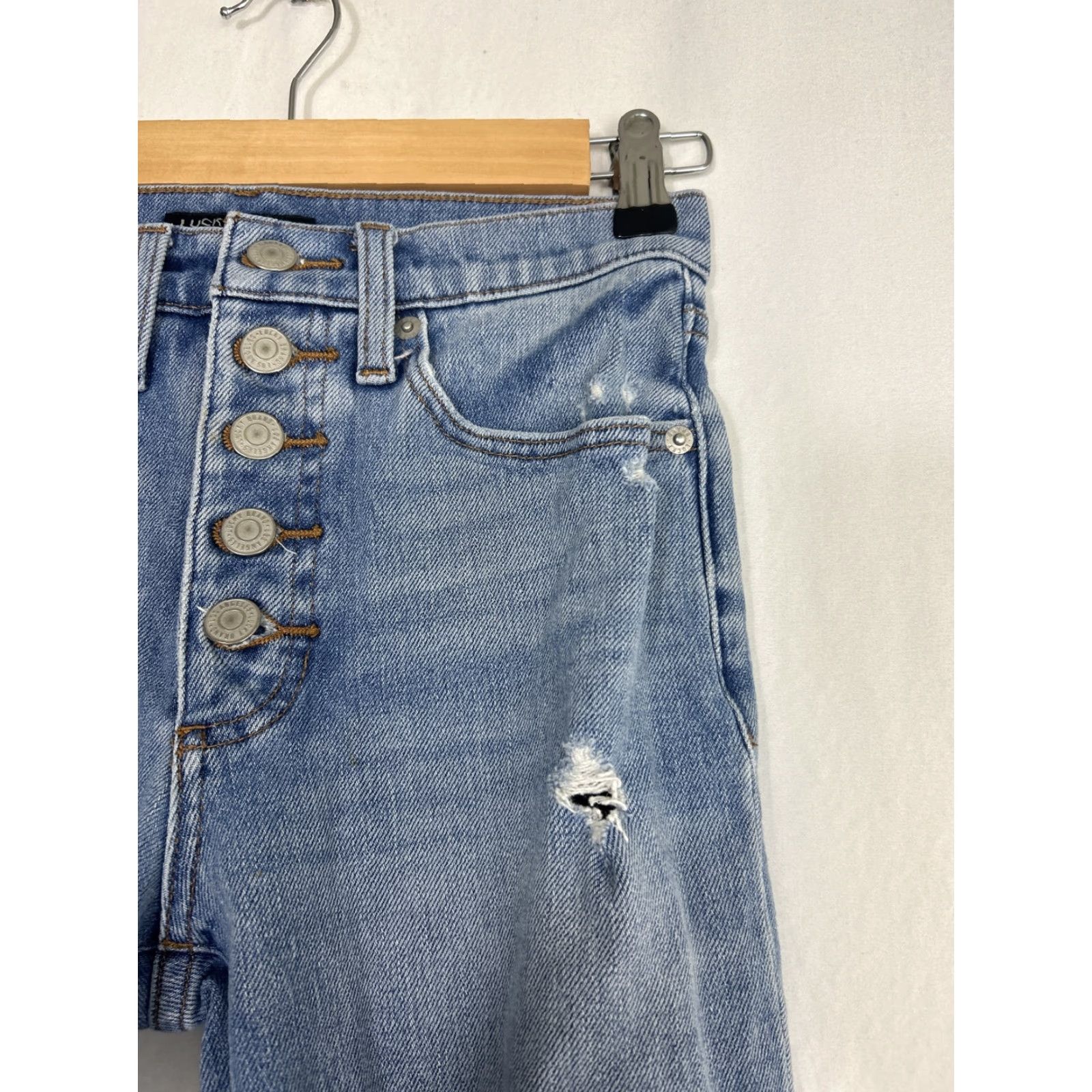 Lucky Brand Lucky Brand Jeans Bridgette High Rise Crop Denim Button Fly Raw Hem Size 4/27 Blue Size 27" / US 4 / IT 40 - 5 Thumbnail