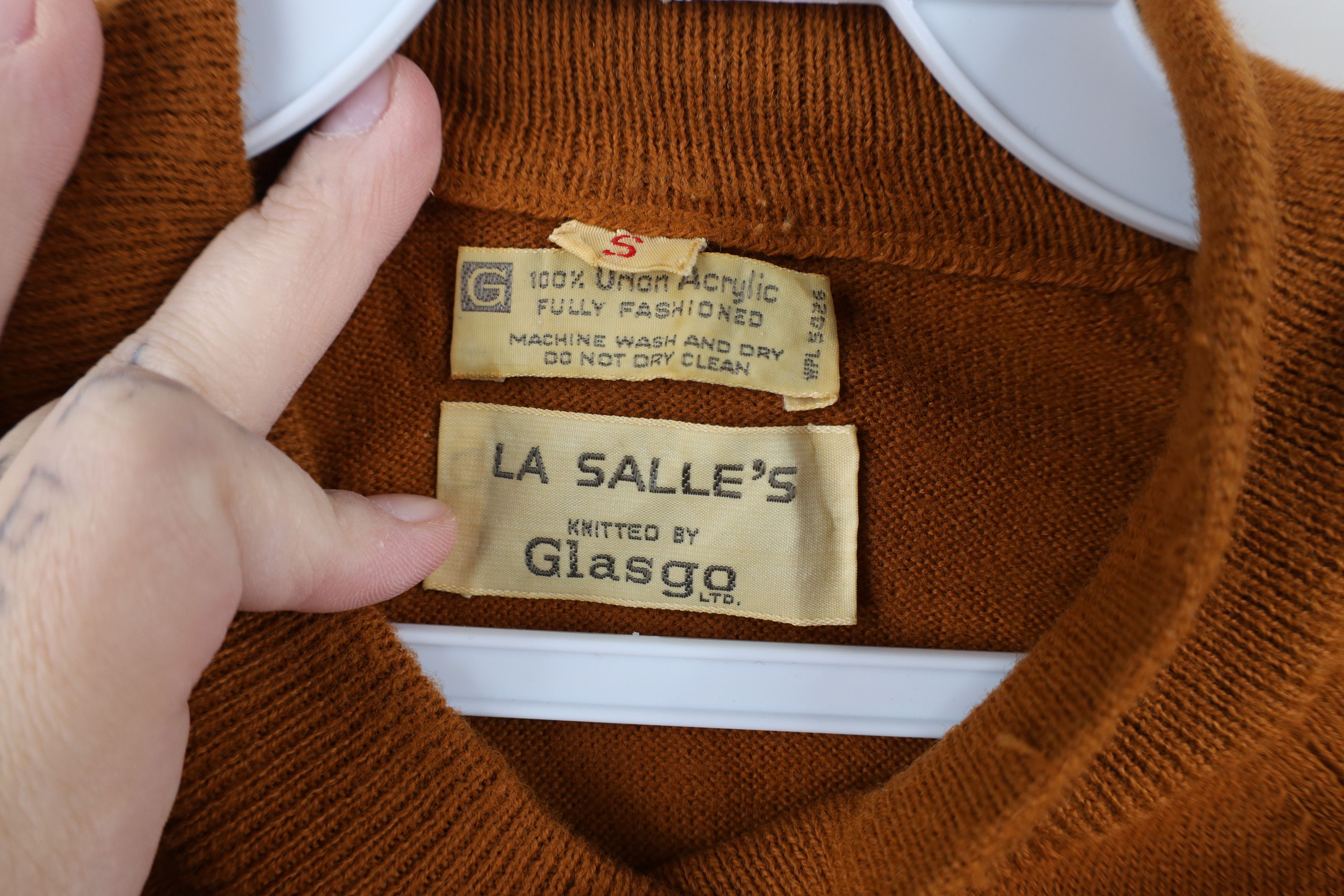 Vintage 50s Streetwear Short Sleeve Sweater Burnt Orange USA
