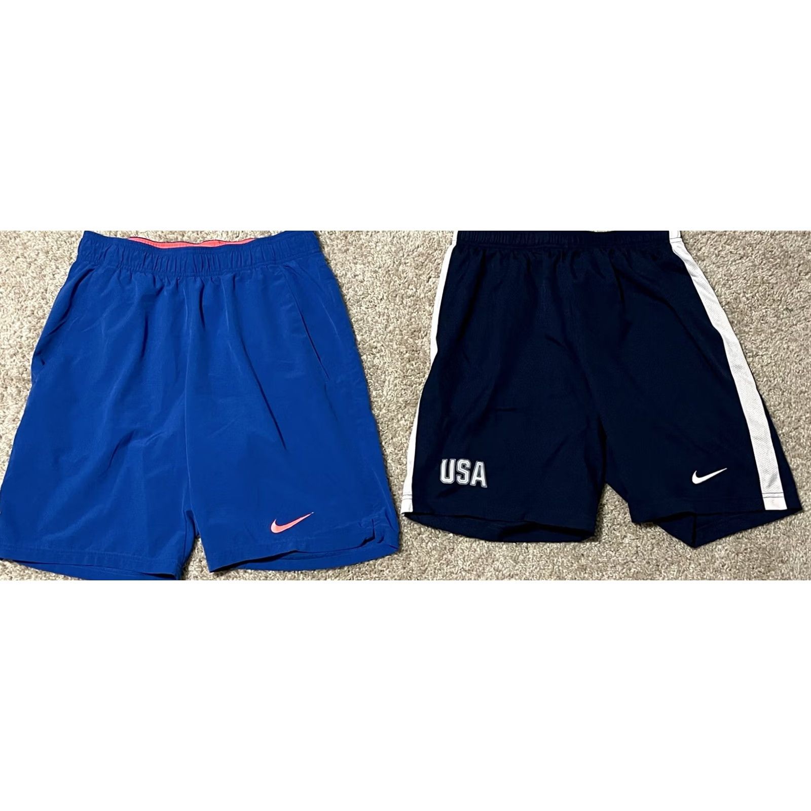 Nike Nike Dri-Fit Shorts Mens XL & L Regular Athletic Running Blue Jersey Polyester Nike Size US 36 / EU 52 - 2 Thumbnail
