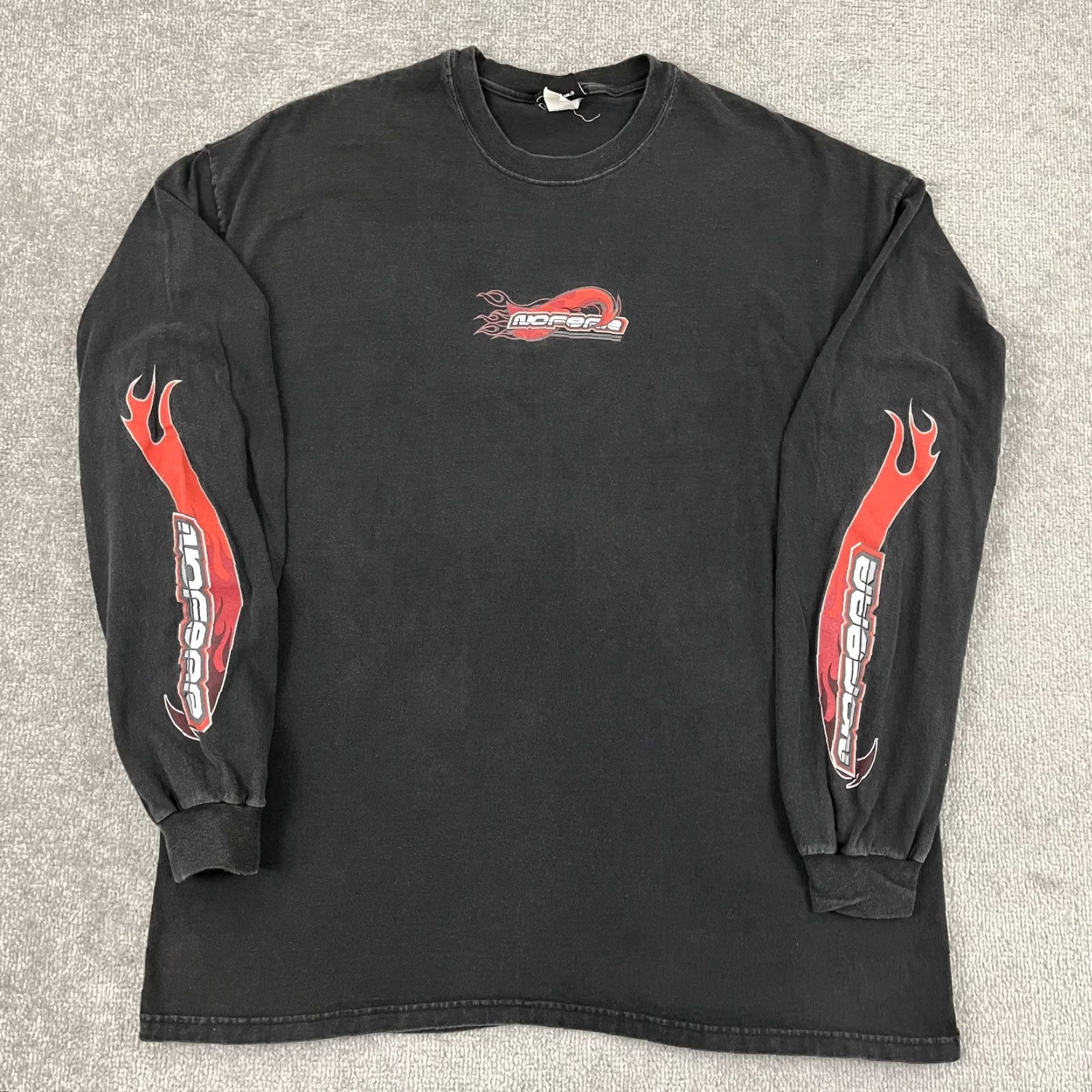 No Fear VTG No Fear Graphic T-Shirt Mens XL Faded Black Skater Grunge Sleeve Flames 90s Size US XL / EU 56 / 4 - 2 Thumbnail